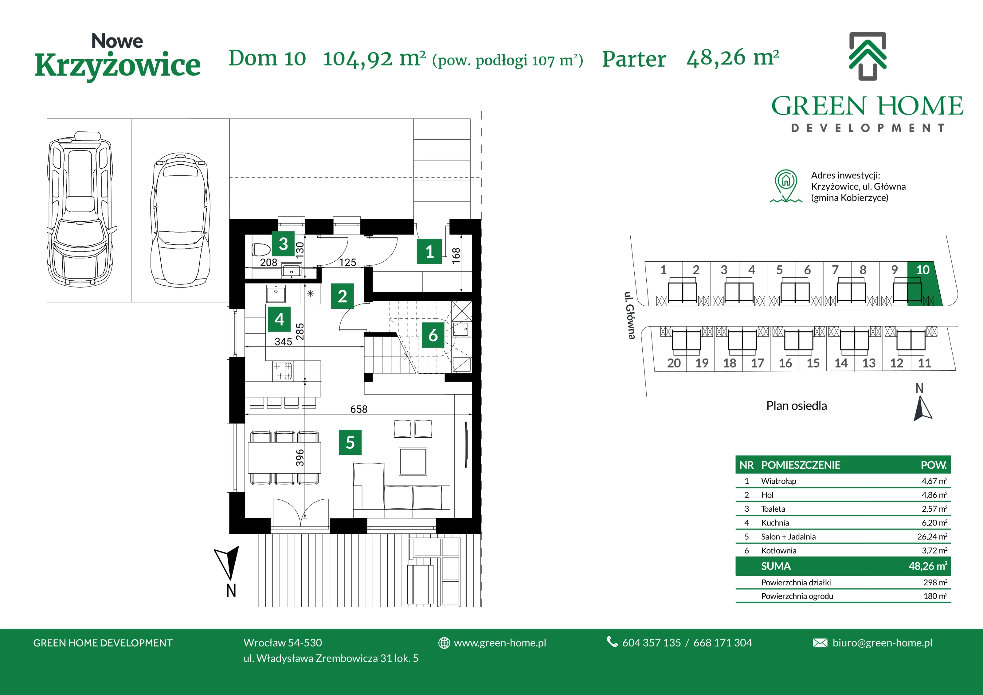 Dom 105,00 m², oferta nr 10, Nowe Krzyżowice, Krzyżowice, ul. Główna