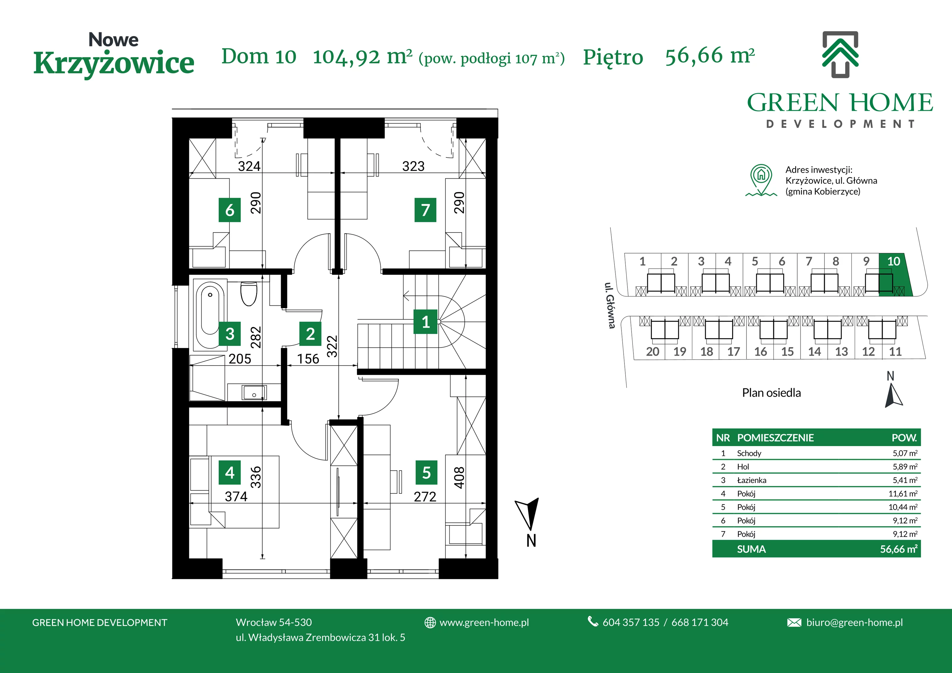 Dom 105,00 m², oferta nr 10, Nowe Krzyżowice, Krzyżowice, ul. Główna