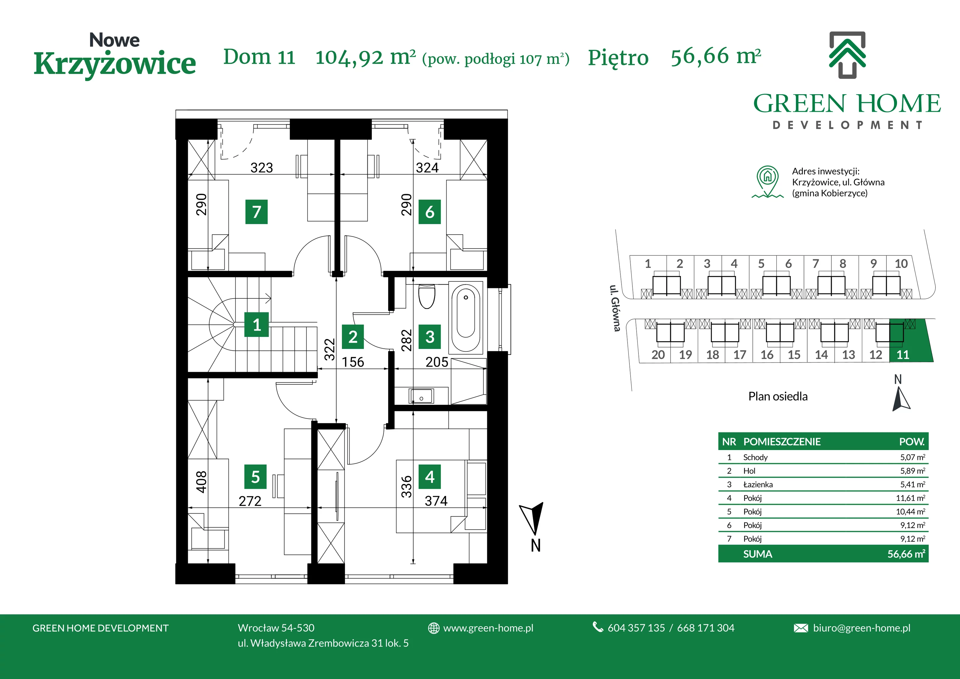 Dom 105,00 m², oferta nr 11, Nowe Krzyżowice, Krzyżowice, ul. Główna