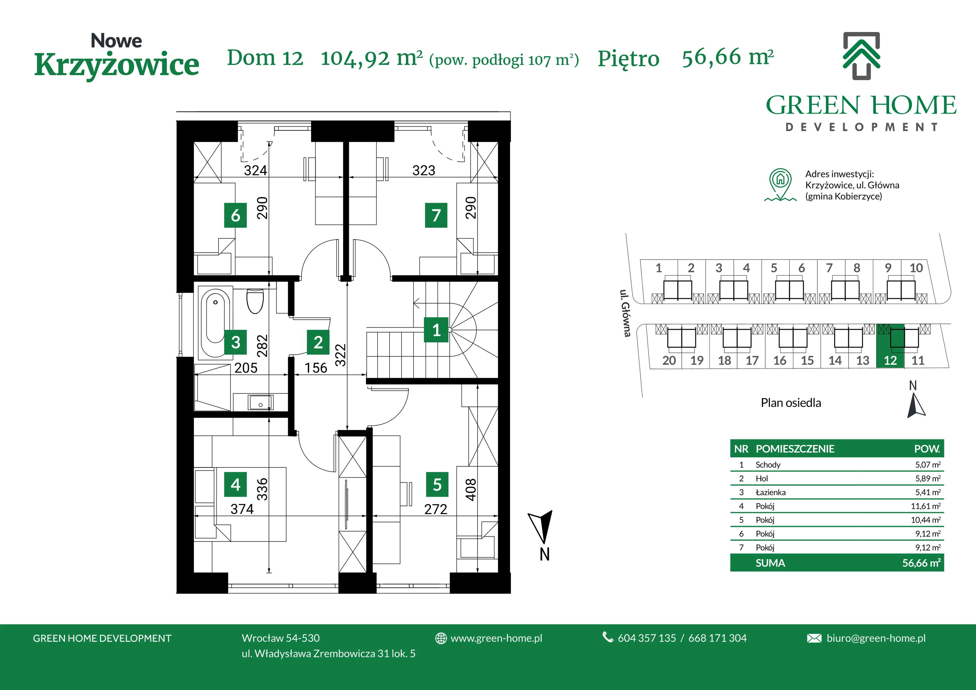 Dom 105,00 m², oferta nr 12, Nowe Krzyżowice, Krzyżowice, ul. Główna