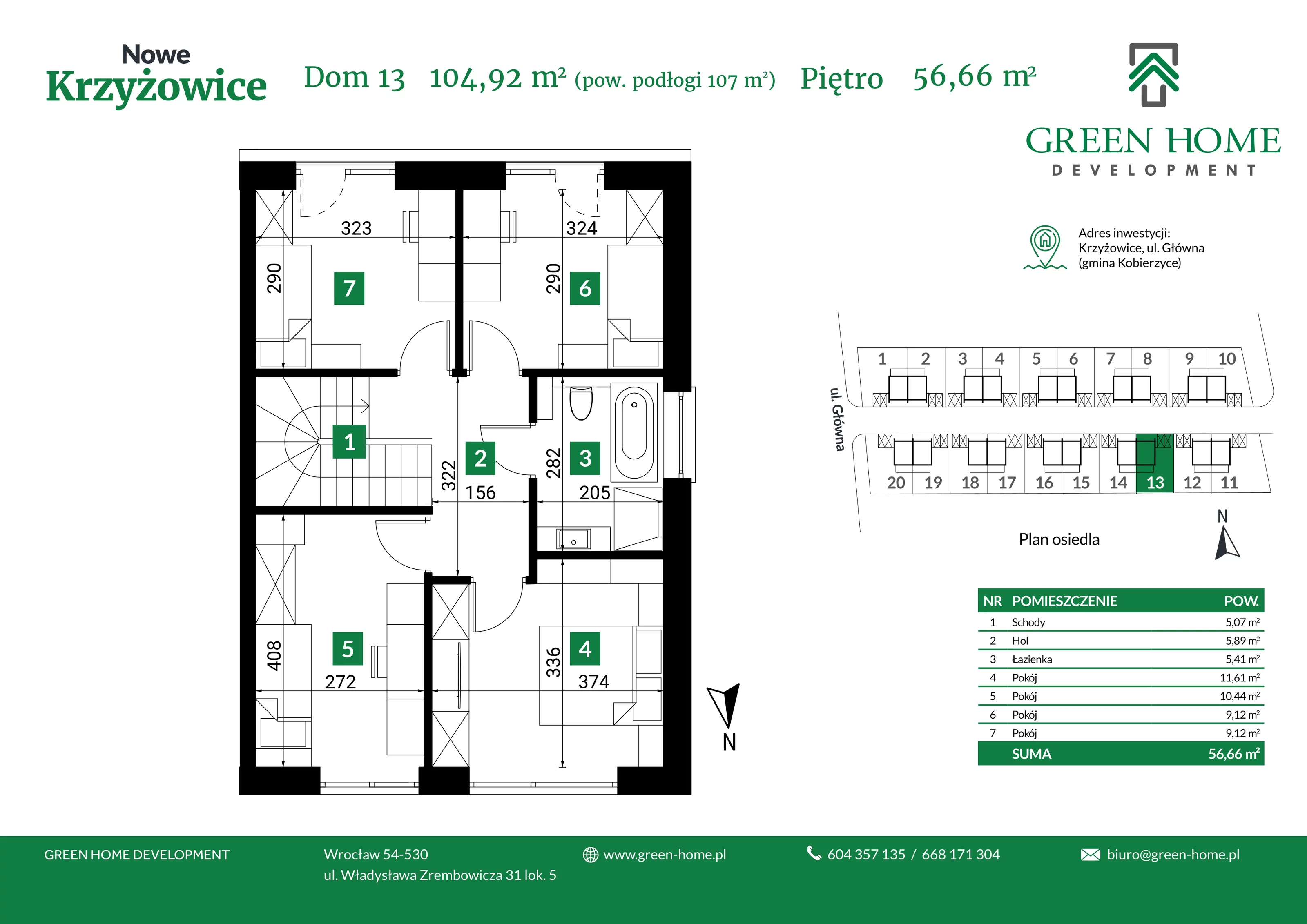 Dom 105,00 m², oferta nr 13, Nowe Krzyżowice, Krzyżowice, ul. Główna