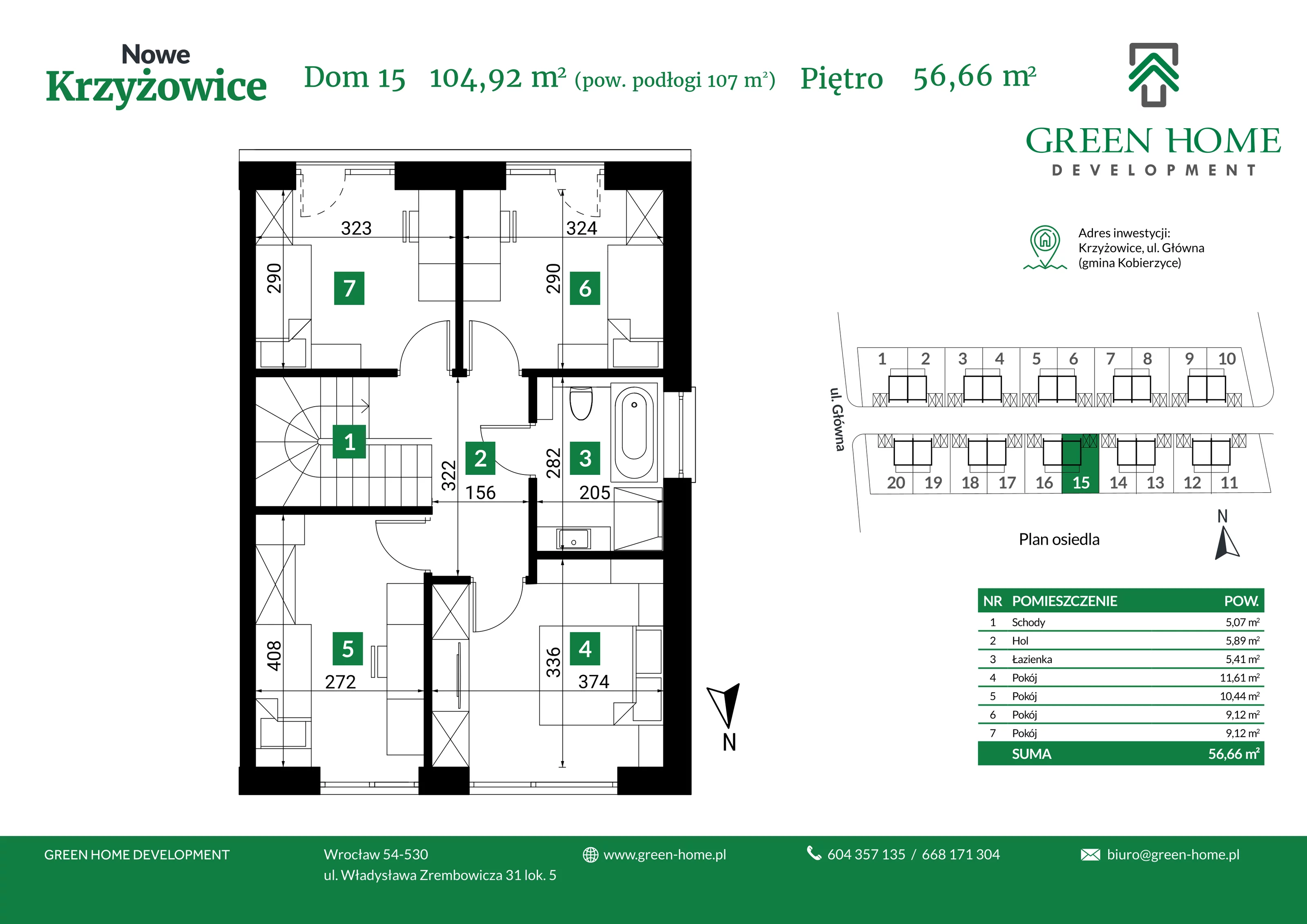 Dom 105,00 m², oferta nr 15, Nowe Krzyżowice, Krzyżowice, ul. Główna