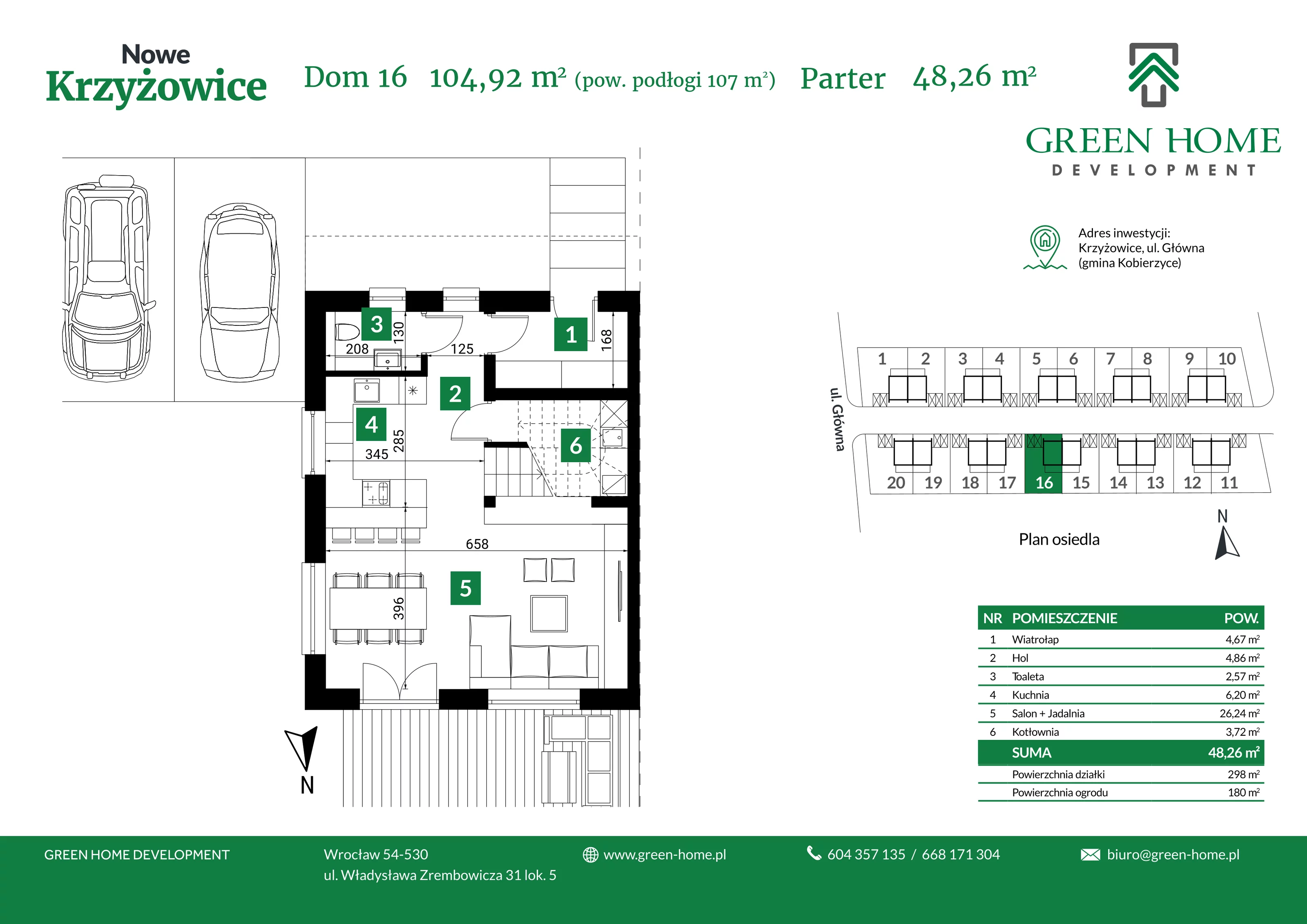 Dom 105,00 m², oferta nr 16, Nowe Krzyżowice, Krzyżowice, ul. Główna