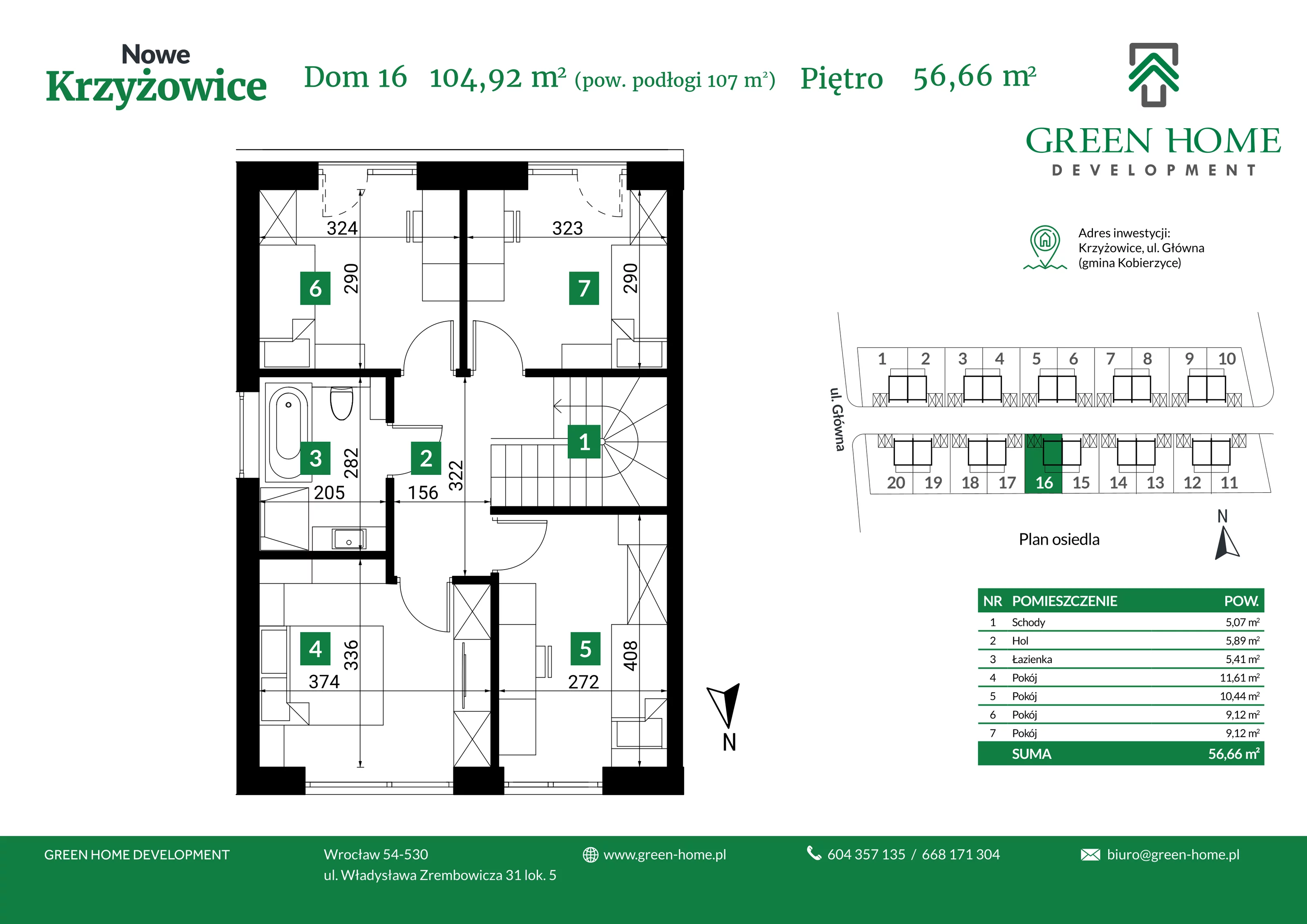 Dom 105,00 m², oferta nr 16, Nowe Krzyżowice, Krzyżowice, ul. Główna