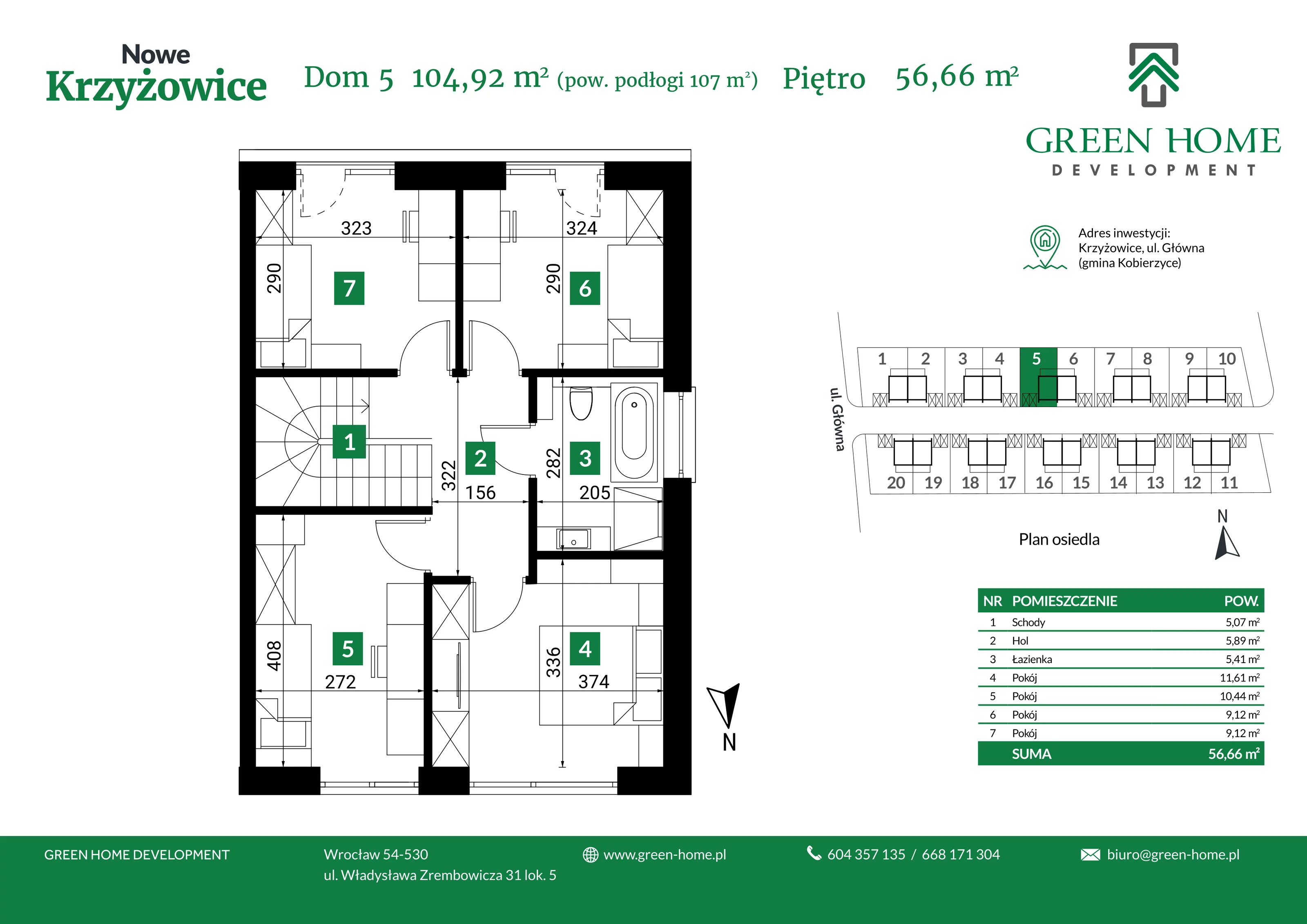 Dom 105,00 m², oferta nr 5, Nowe Krzyżowice, Krzyżowice, ul. Główna