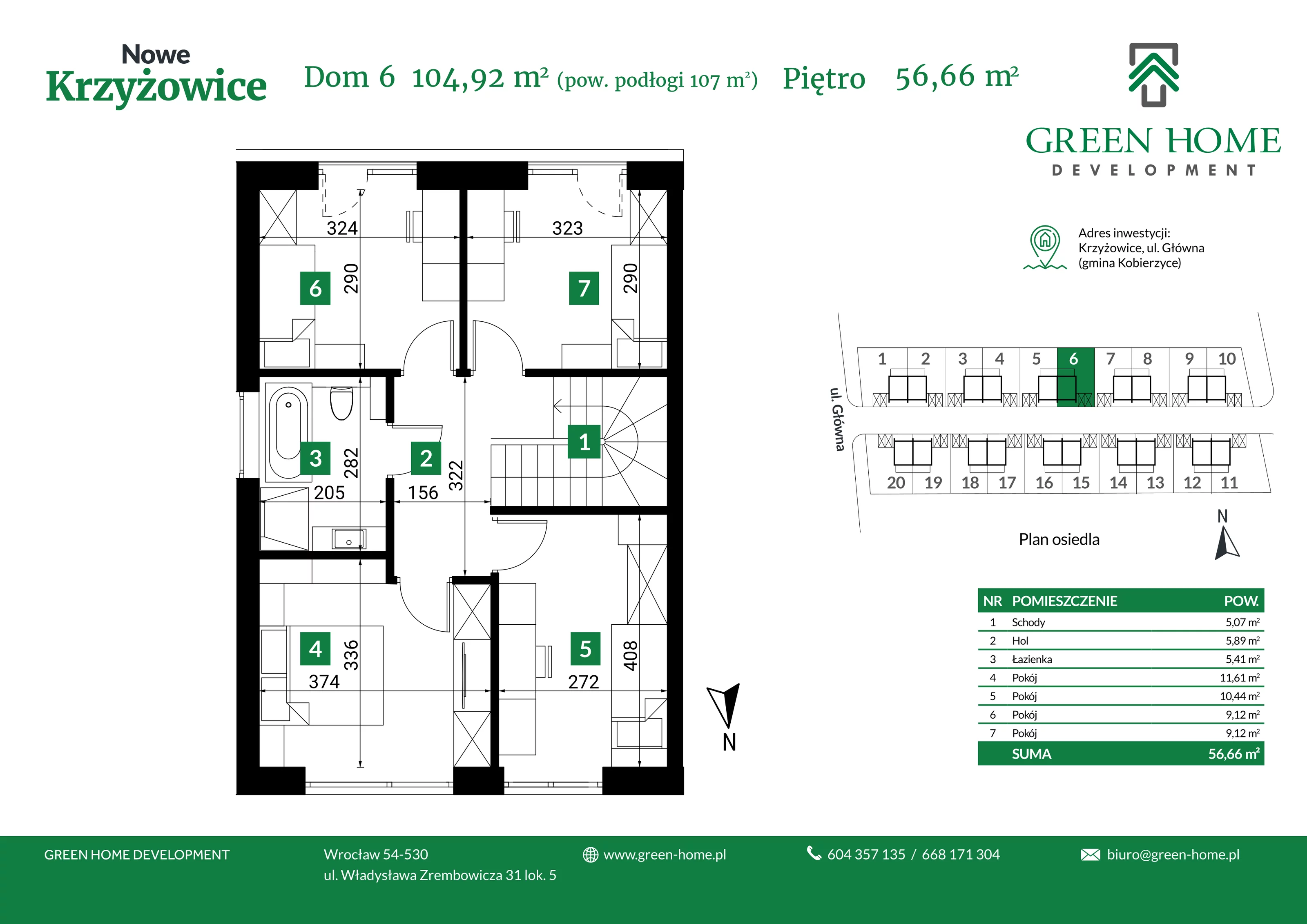 Dom 105,00 m², oferta nr 6, Nowe Krzyżowice, Krzyżowice, ul. Główna