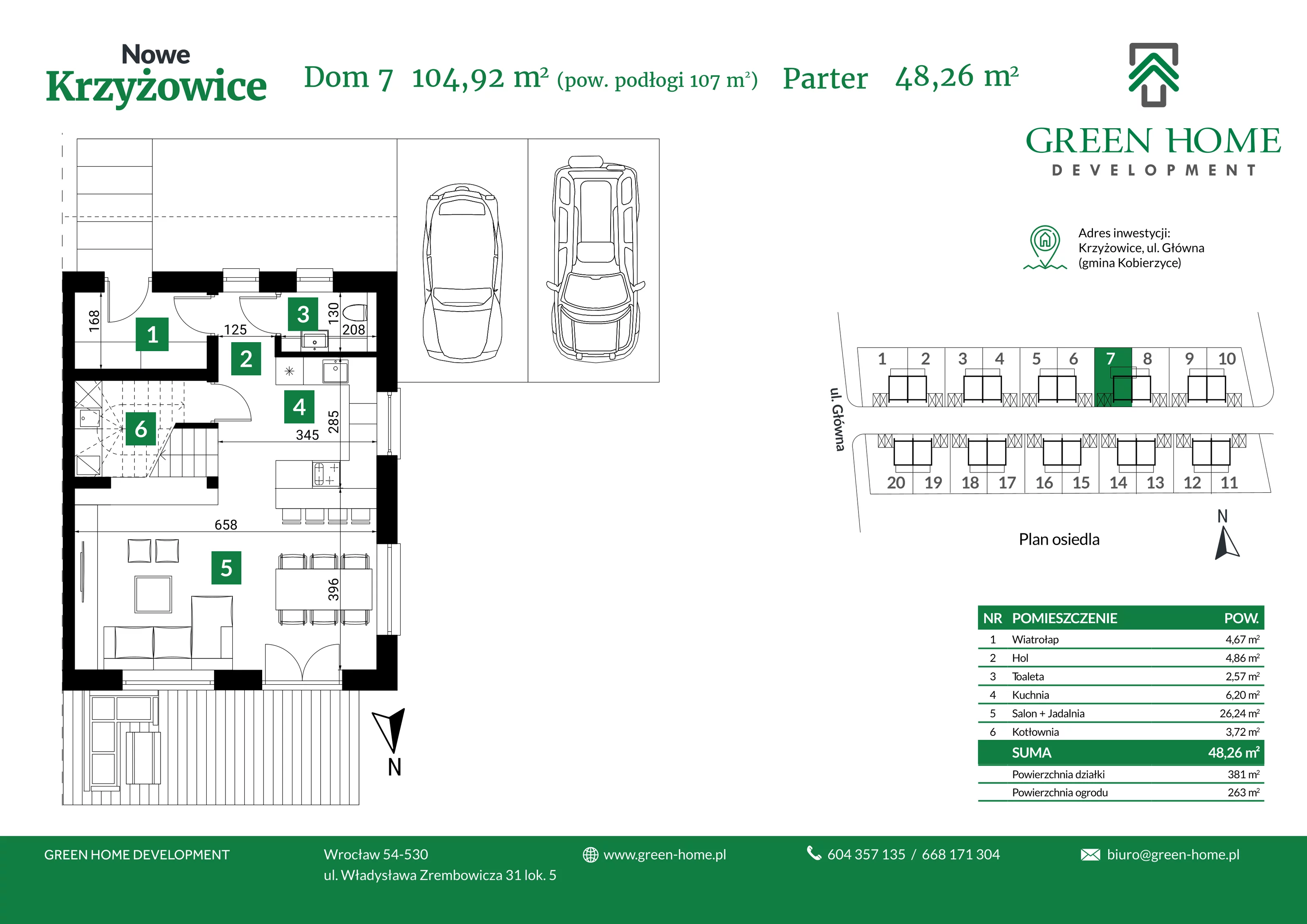 Dom 105,00 m², oferta nr 7, Nowe Krzyżowice, Krzyżowice, ul. Główna