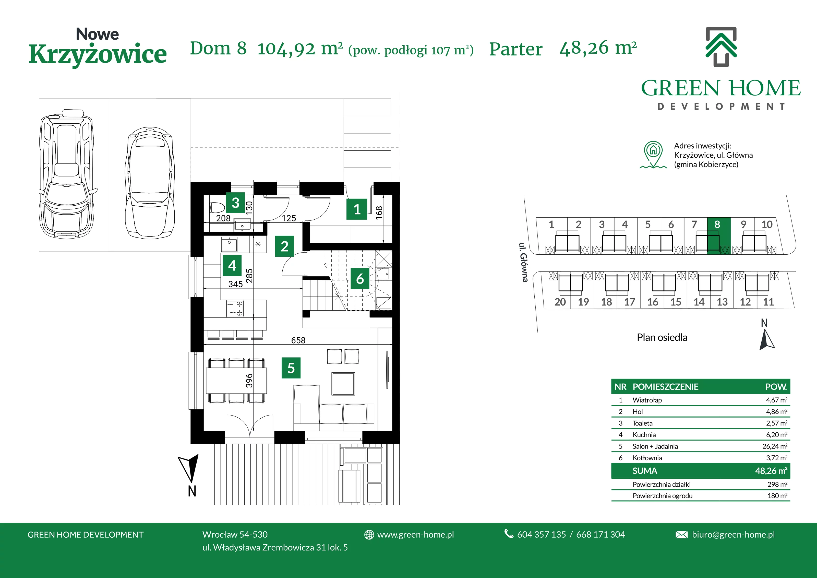 Dom 105,00 m², oferta nr 8, Nowe Krzyżowice, Krzyżowice, ul. Główna