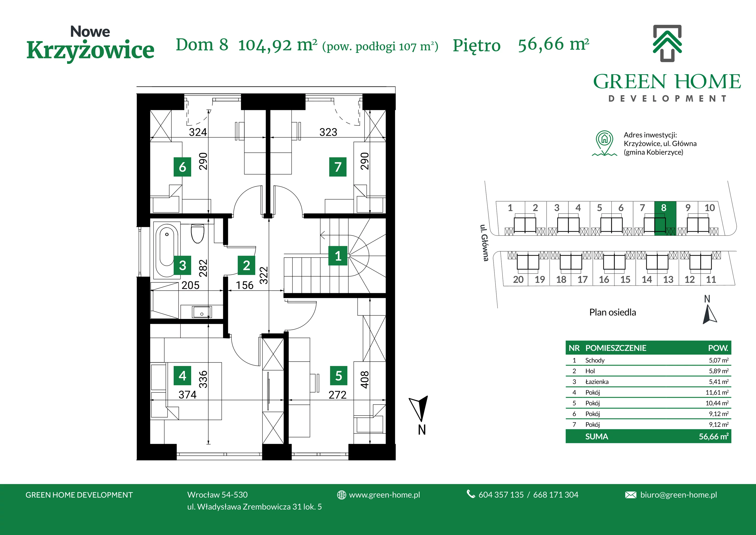 Dom 105,00 m², oferta nr 8, Nowe Krzyżowice, Krzyżowice, ul. Główna