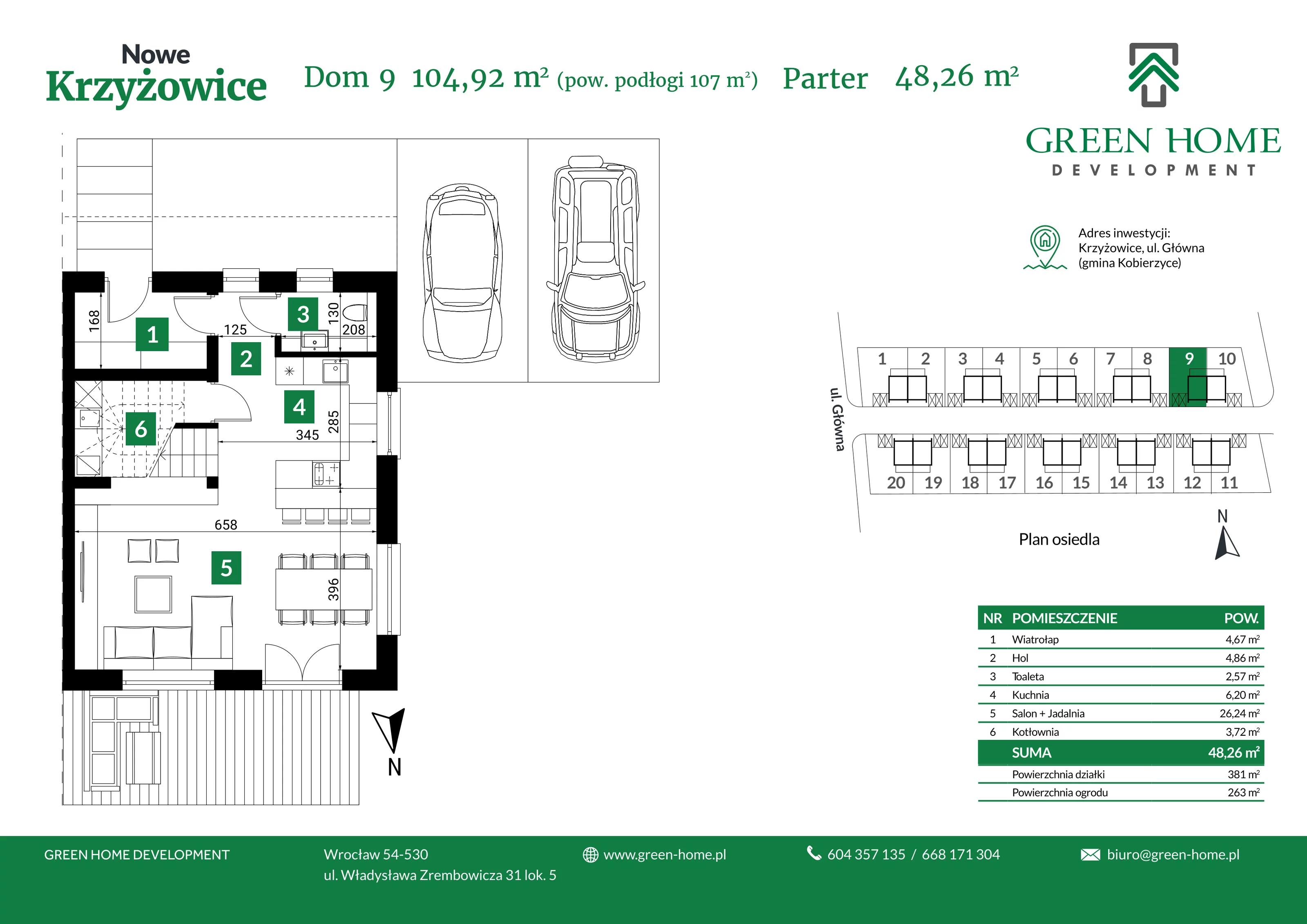 Dom 105,00 m², oferta nr 9, Nowe Krzyżowice, Krzyżowice, ul. Główna