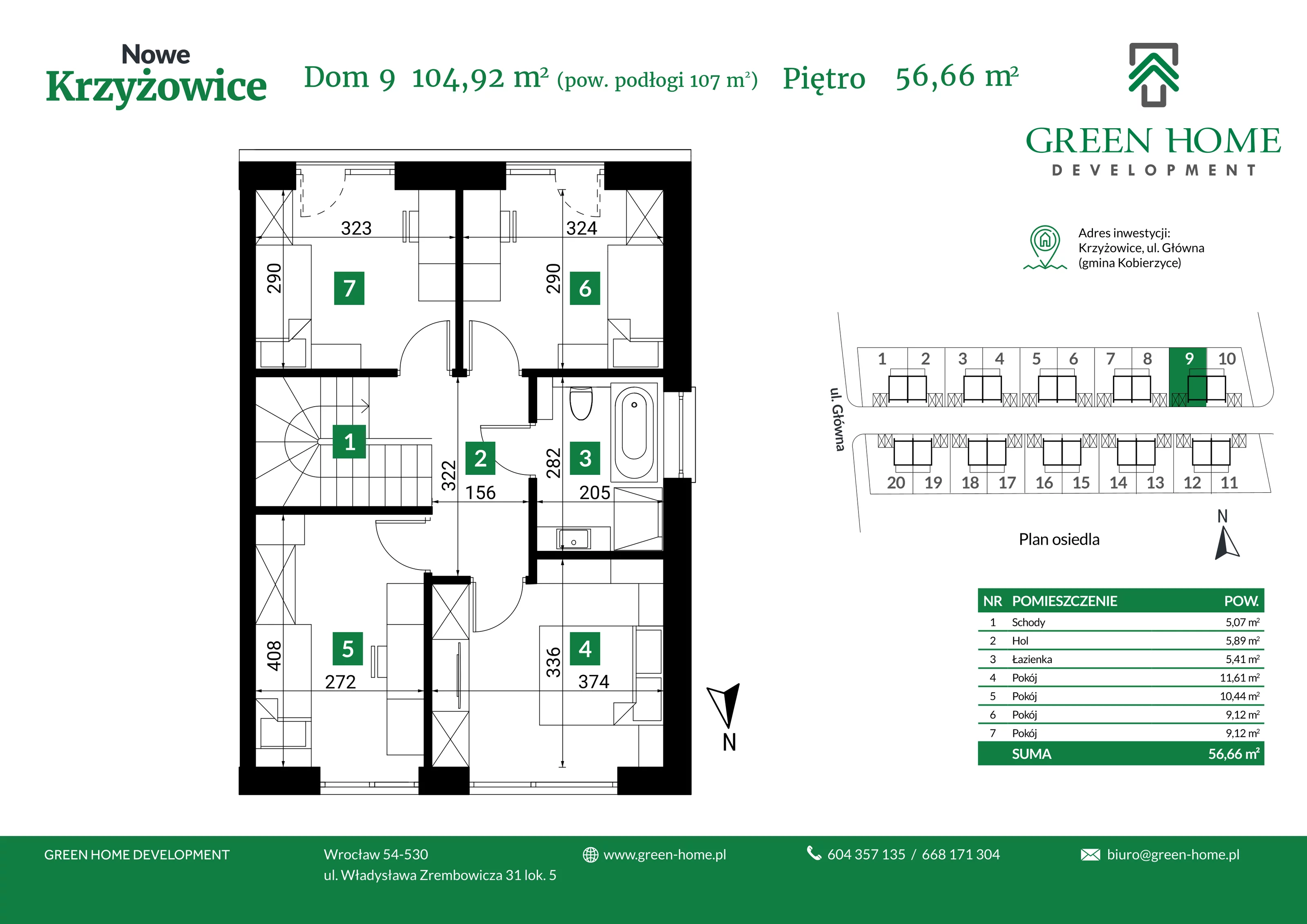 Dom 105,00 m², oferta nr 9, Nowe Krzyżowice, Krzyżowice, ul. Główna