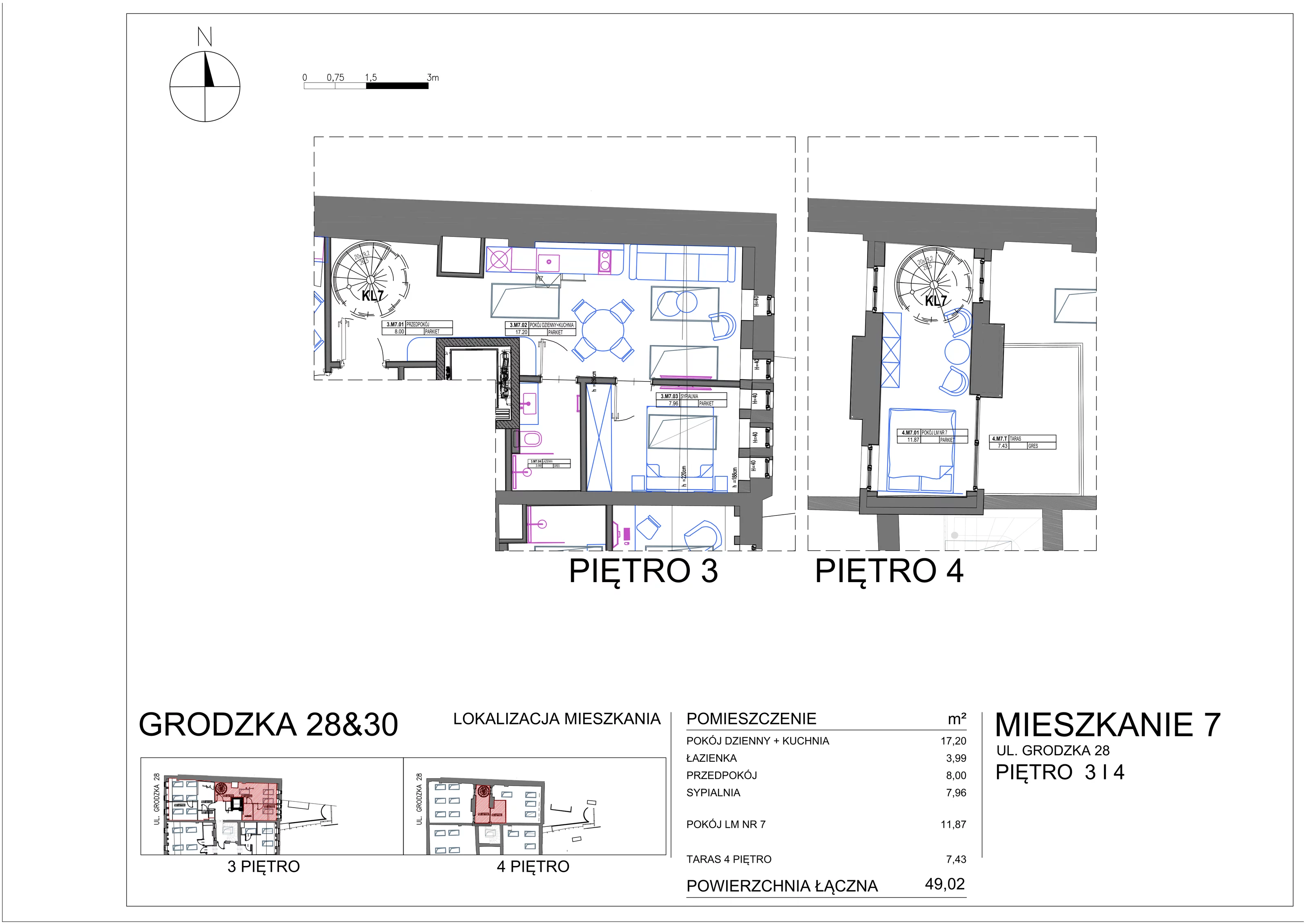 Apartament 48,47 m², piętro 4, oferta nr M-9, Grodzka 28, Kraków, Stare Miasto, ul. Grodzka 28