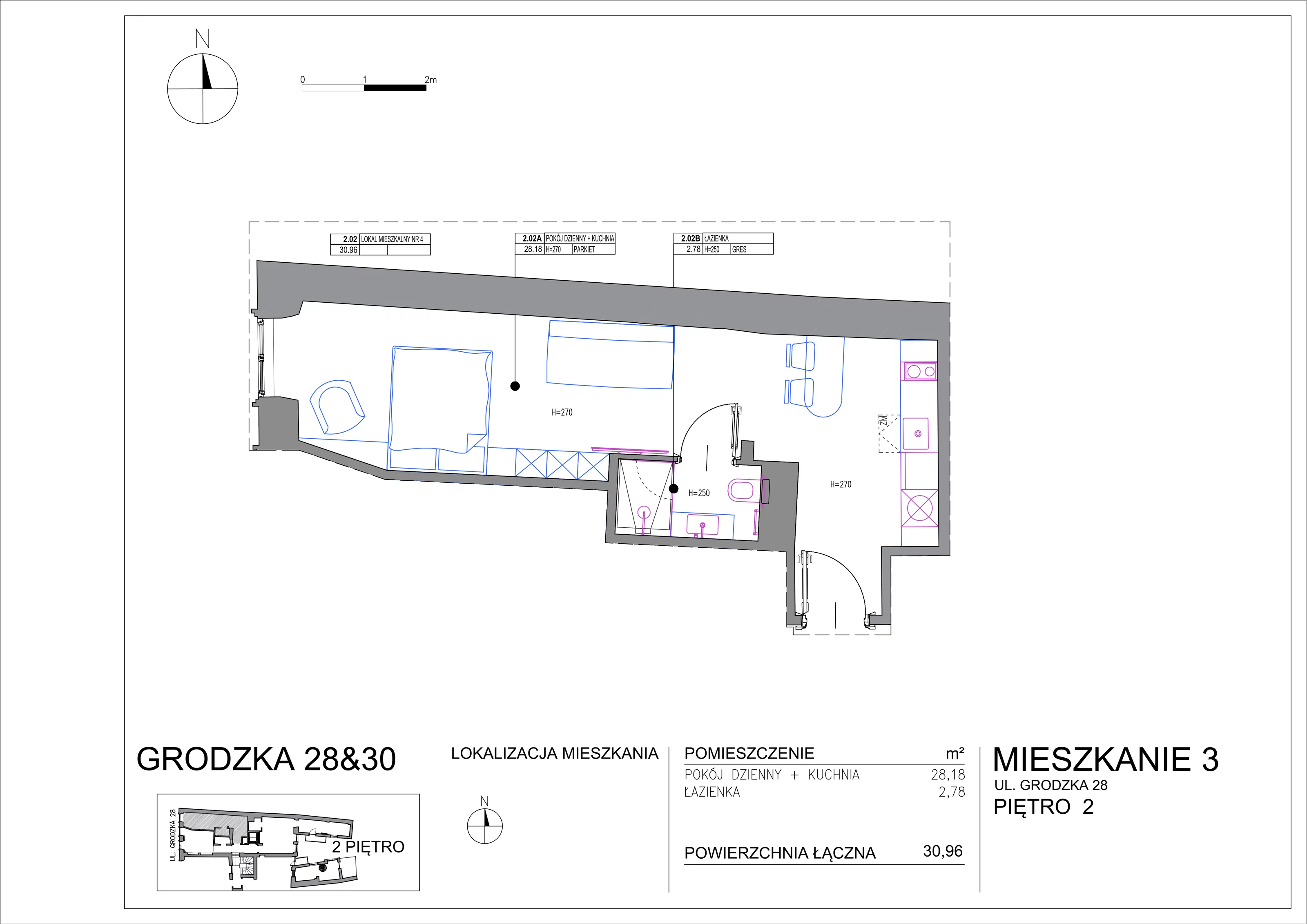 Apartament 30,60 m², piętro 2, oferta nr M-4, Grodzka 28, Kraków, Stare Miasto, ul. Grodzka 28