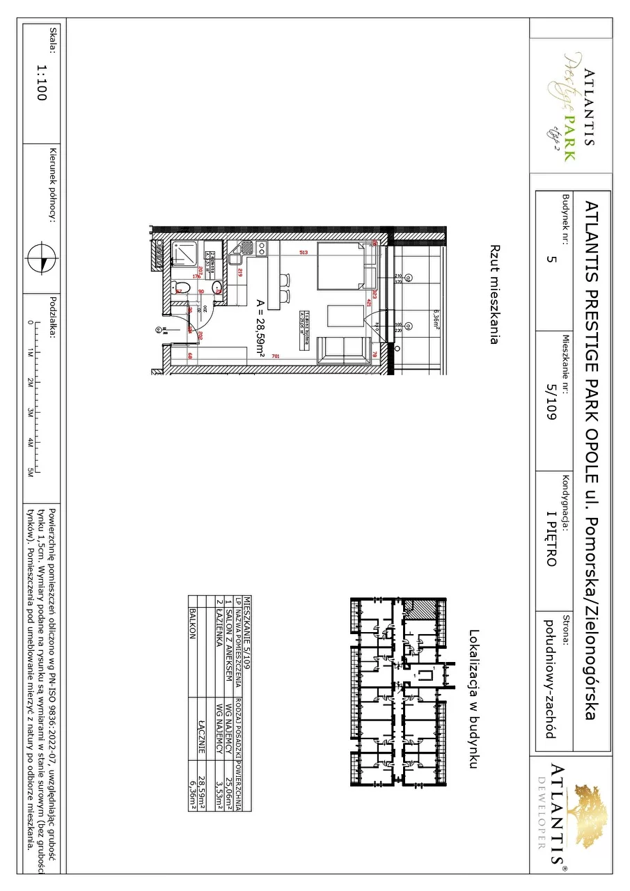 1 pokój, mieszkanie 28,59 m², piętro 3, oferta nr , 16358, Opole, Malinka