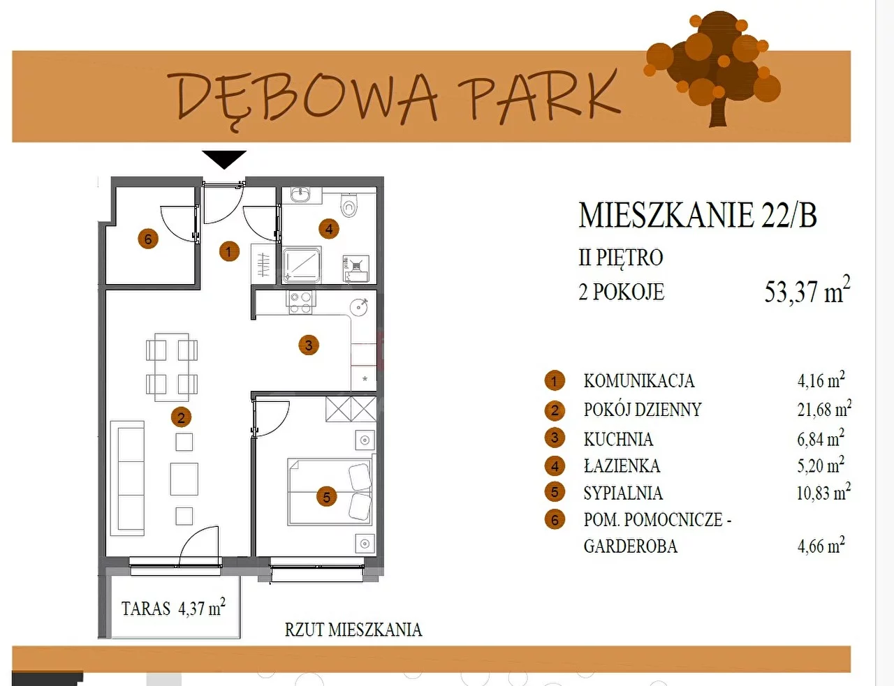 2 pokoje, mieszkanie 53,37 m², piętro 2, oferta nr , 15427, Gogolin