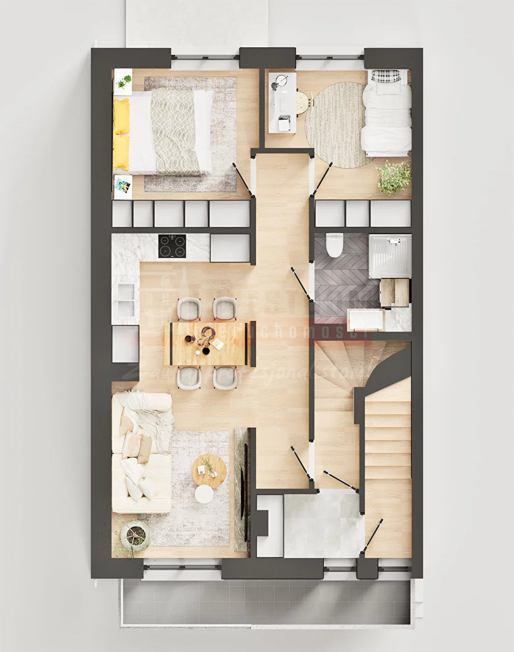 3 pokoje, mieszkanie 64,80 m², piętro 1, oferta nr , 16388, Nakło