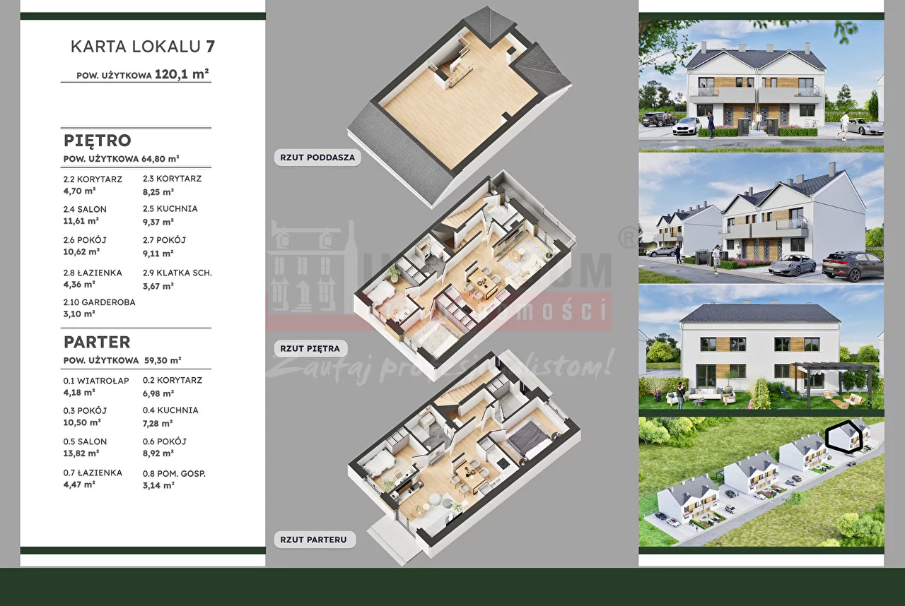 3 pokoje, mieszkanie 64,80 m², piętro 1, oferta nr , 16388, Nakło