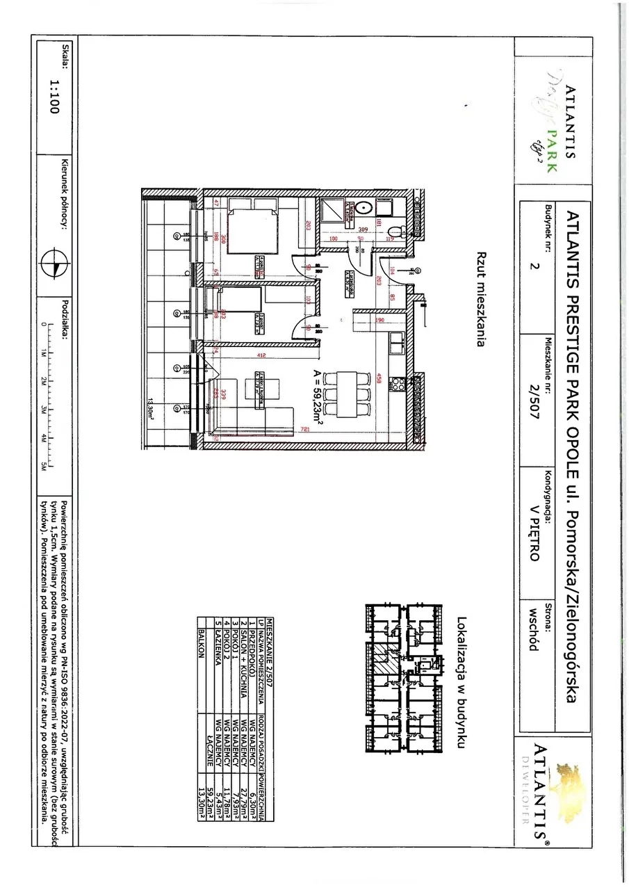 3 pokoje, mieszkanie 59,23 m², piętro 3, oferta nr , 15931, Opole, Malinka