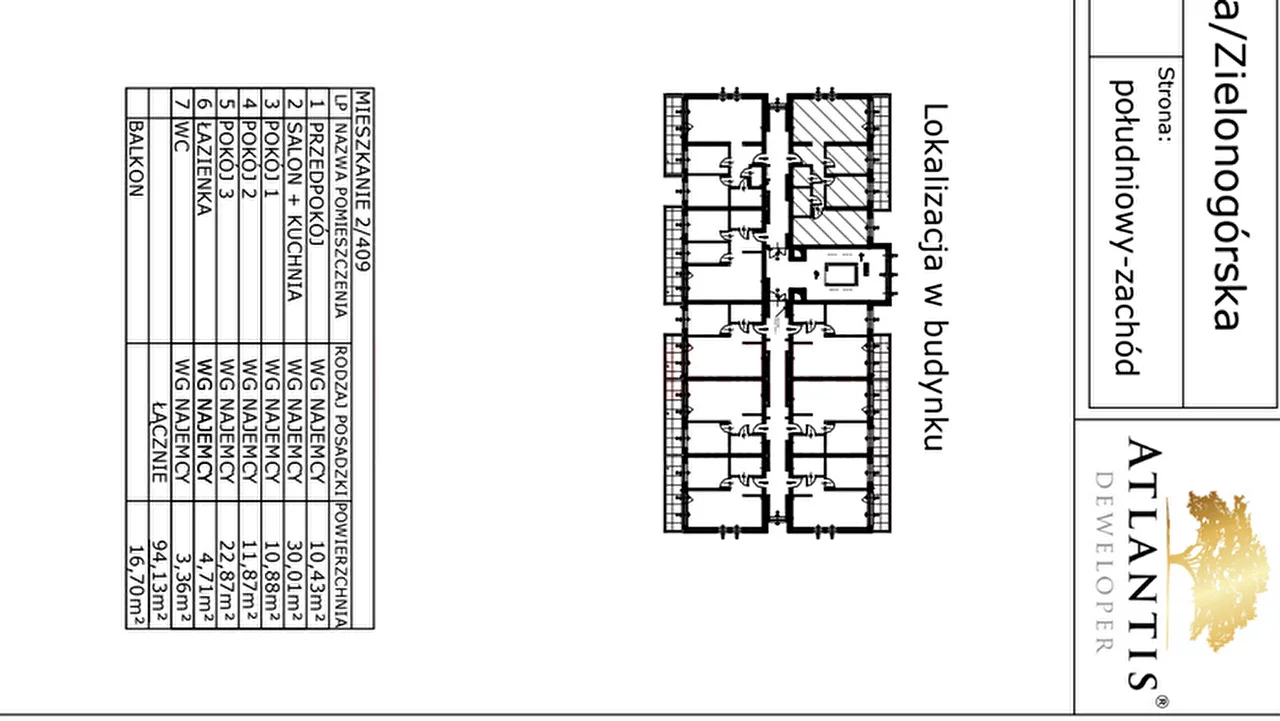 4 pokoje, mieszkanie 94,13 m², piętro 4, oferta nr , 15549, Opole, Malinka