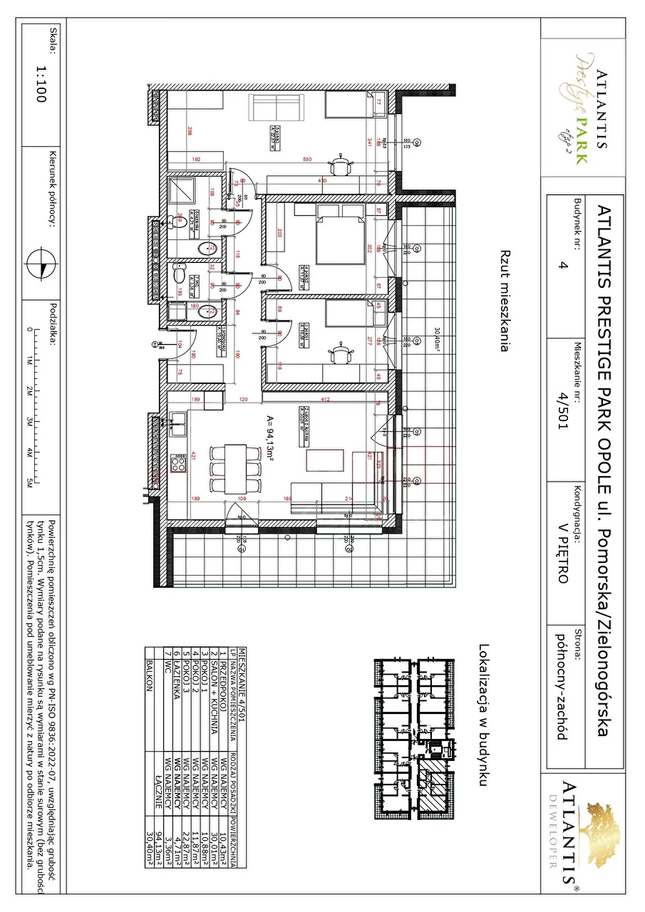 4 pokoje, mieszkanie 94,13 m², piętro 5, oferta nr , 16053, Opole, Malinka