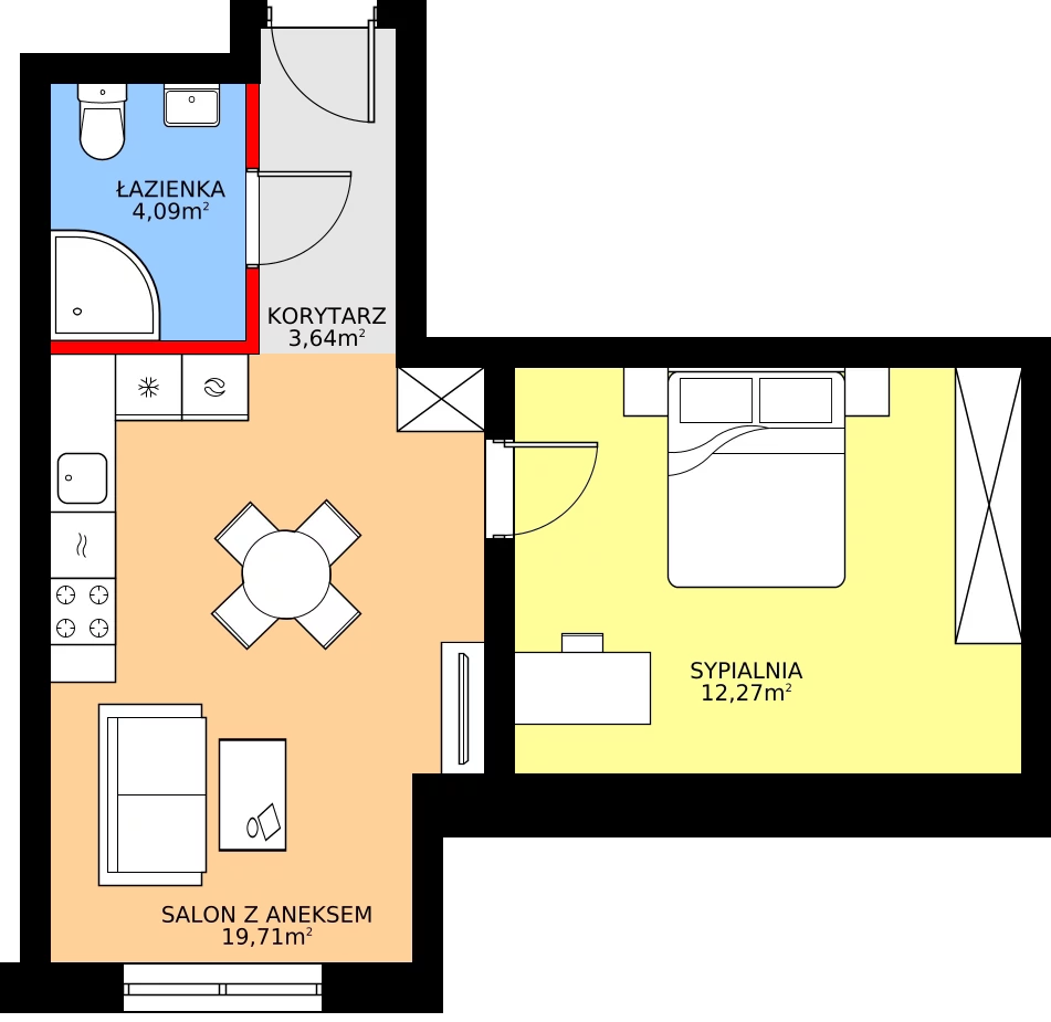 Zalety mieszkania 39.71 m², 1/24
