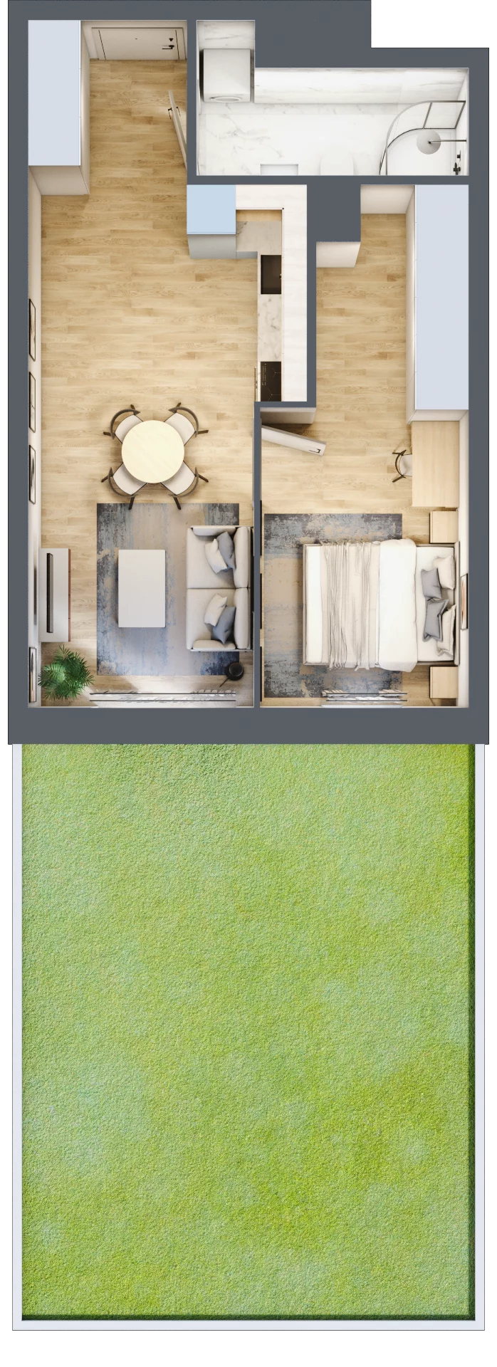 2 pokoje, mieszkanie 41,86 m², parter, oferta nr 1/4, Osiedle Kościuszki - Osiedle Premium, Brzeg, ul. Kościuszki