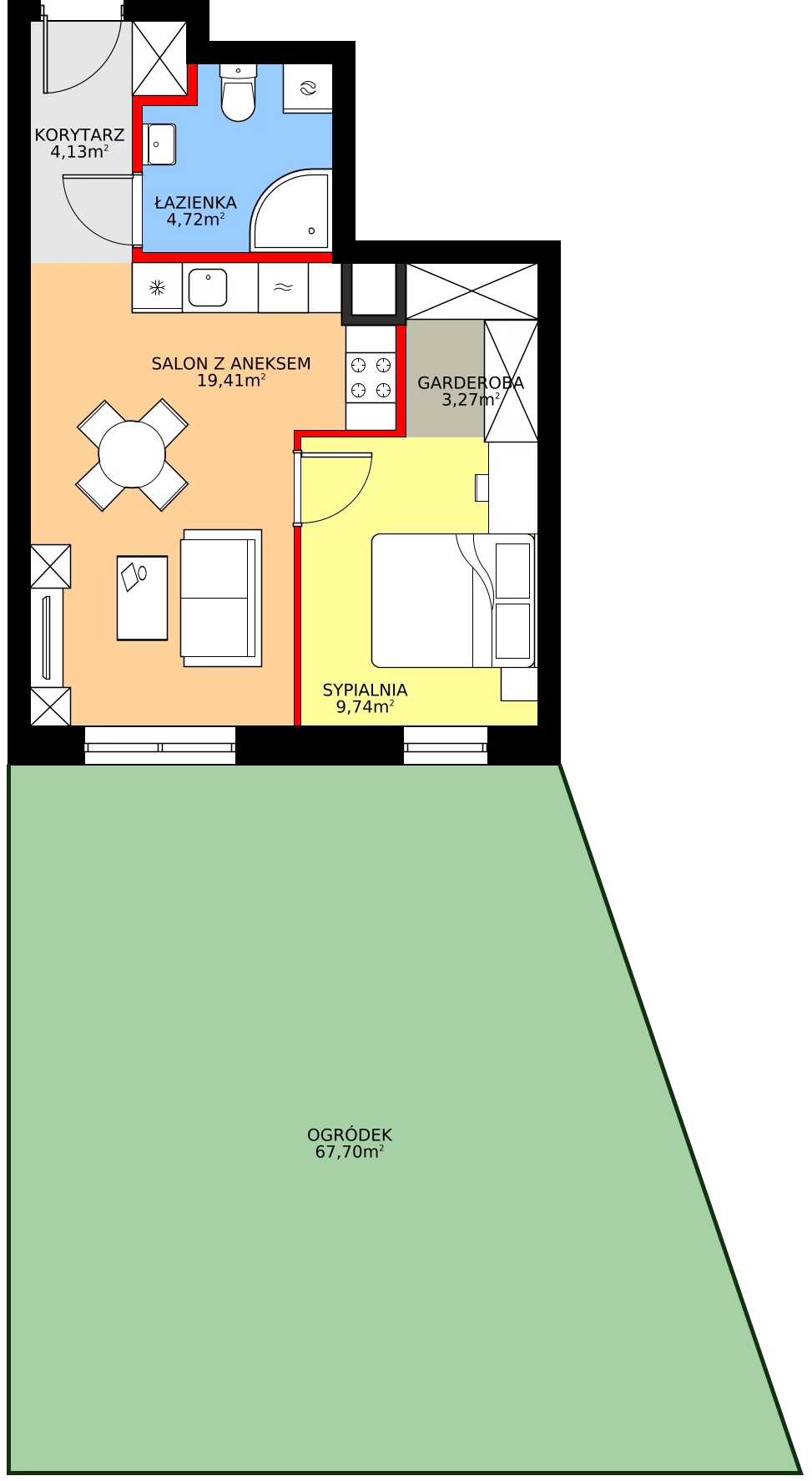 Zalety mieszkania 41.27 m², 1/5
