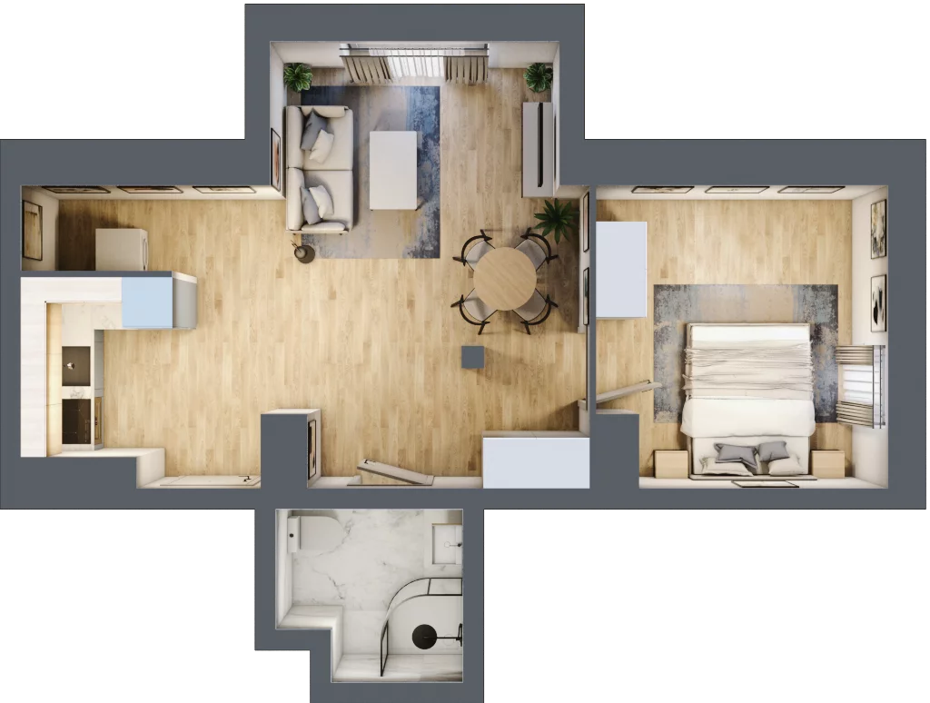 2 pokoje, mieszkanie 37,87 m², piętro 3, oferta nr 1/26, Osiedle Kościuszki - Osiedle Premium, Brzeg, ul. Kościuszki