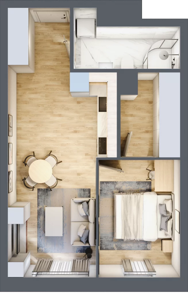 2 pokoje, mieszkanie 41,67 m², piętro 2, oferta nr 1/18, Osiedle Kościuszki - Osiedle Premium, Brzeg, ul. Kościuszki