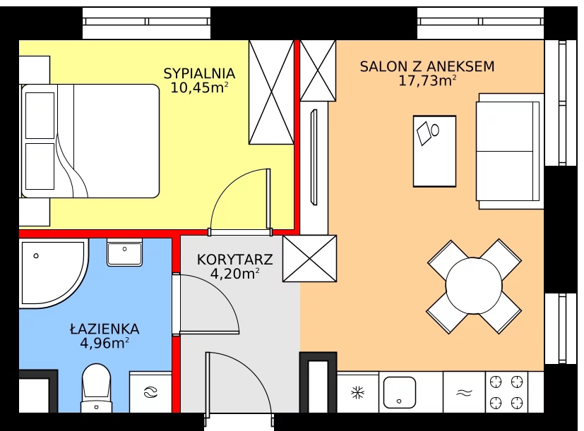 Zalety mieszkania 37.34 m², 1/14