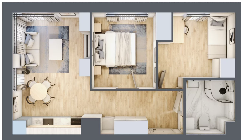 3 pokoje, mieszkanie 48,52 m², piętro 1, oferta nr 1/8, Osiedle Kościuszki - Osiedle Premium, Brzeg, ul. Kościuszki