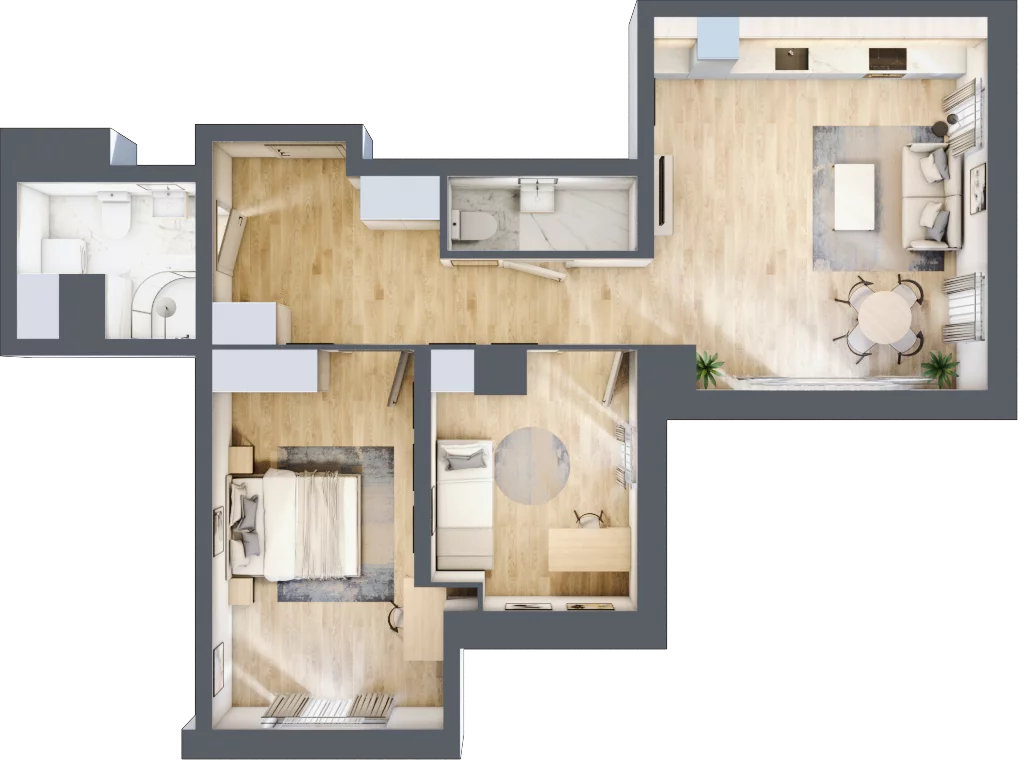 3 pokoje, mieszkanie 69,44 m², piętro 3, oferta nr 1/25, Osiedle Kościuszki - Osiedle Premium, Brzeg, ul. Kościuszki