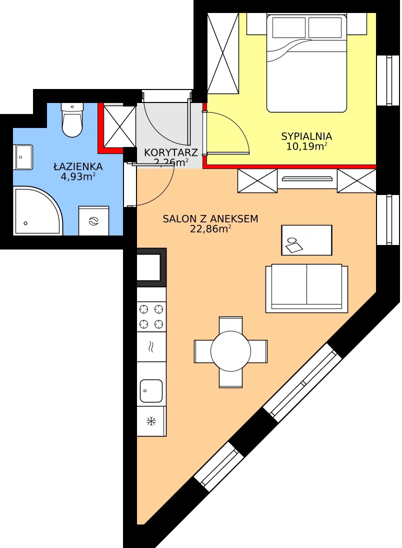 Zalety mieszkania 40.24 m², 1/20