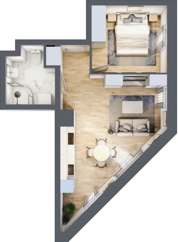 2 pokoje, mieszkanie 40,24 m², piętro 2, oferta nr 1/20, Osiedle Kościuszki - Osiedle Premium, Brzeg, ul. Kościuszki