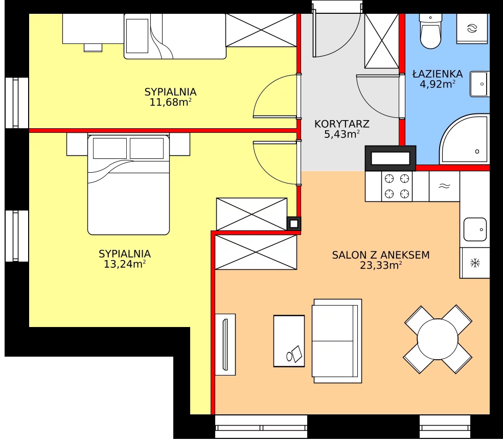 Zalety mieszkania 58.6 m², 2/20