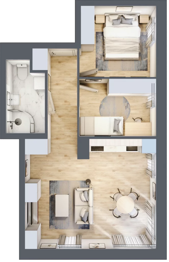 2 pokoje, mieszkanie 51,99 m², piętro 2, oferta nr 2/17, Osiedle Kościuszki - Osiedle Premium, Brzeg, ul. Kościuszki
