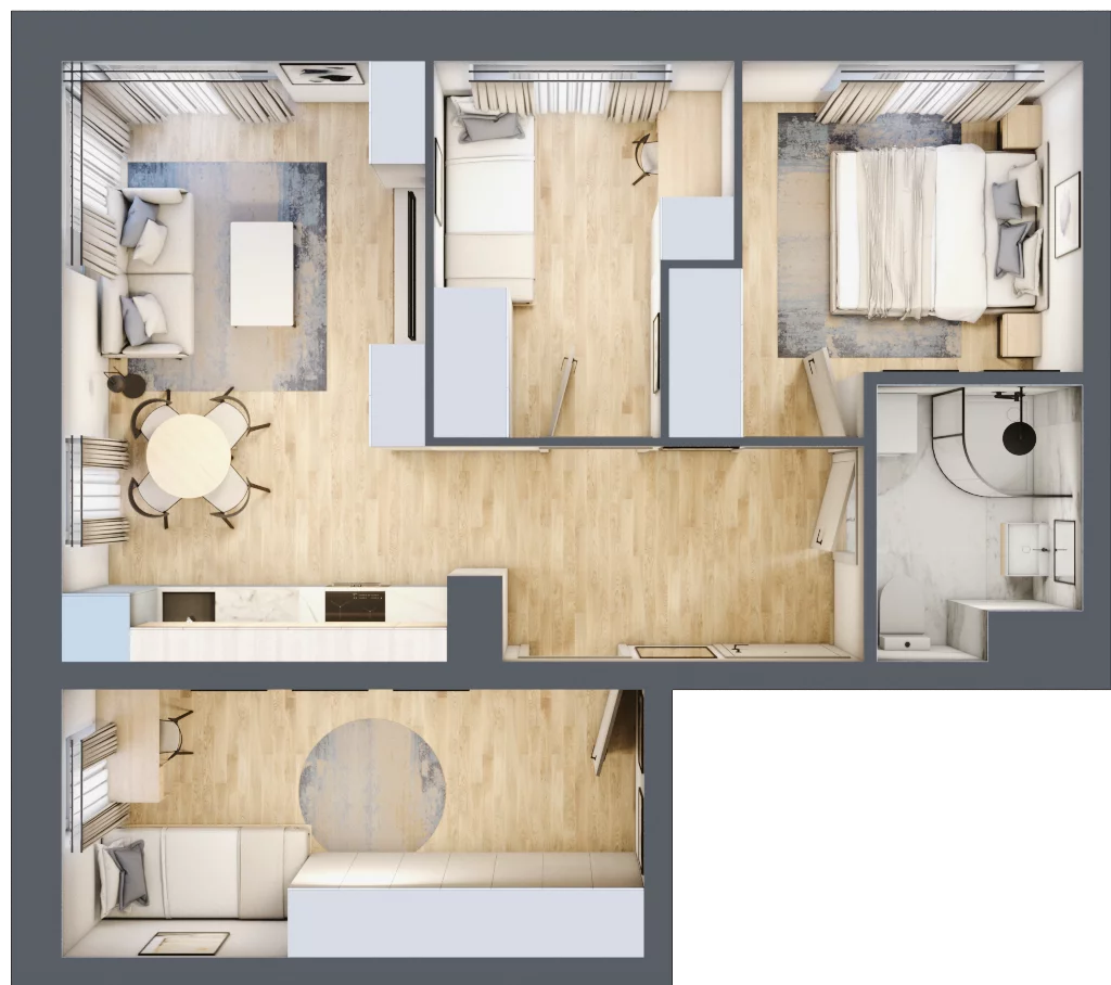 4 pokoje, mieszkanie 57,20 m², piętro 2, oferta nr 2/13, Osiedle Kościuszki - Osiedle Premium, Brzeg, ul. Kościuszki