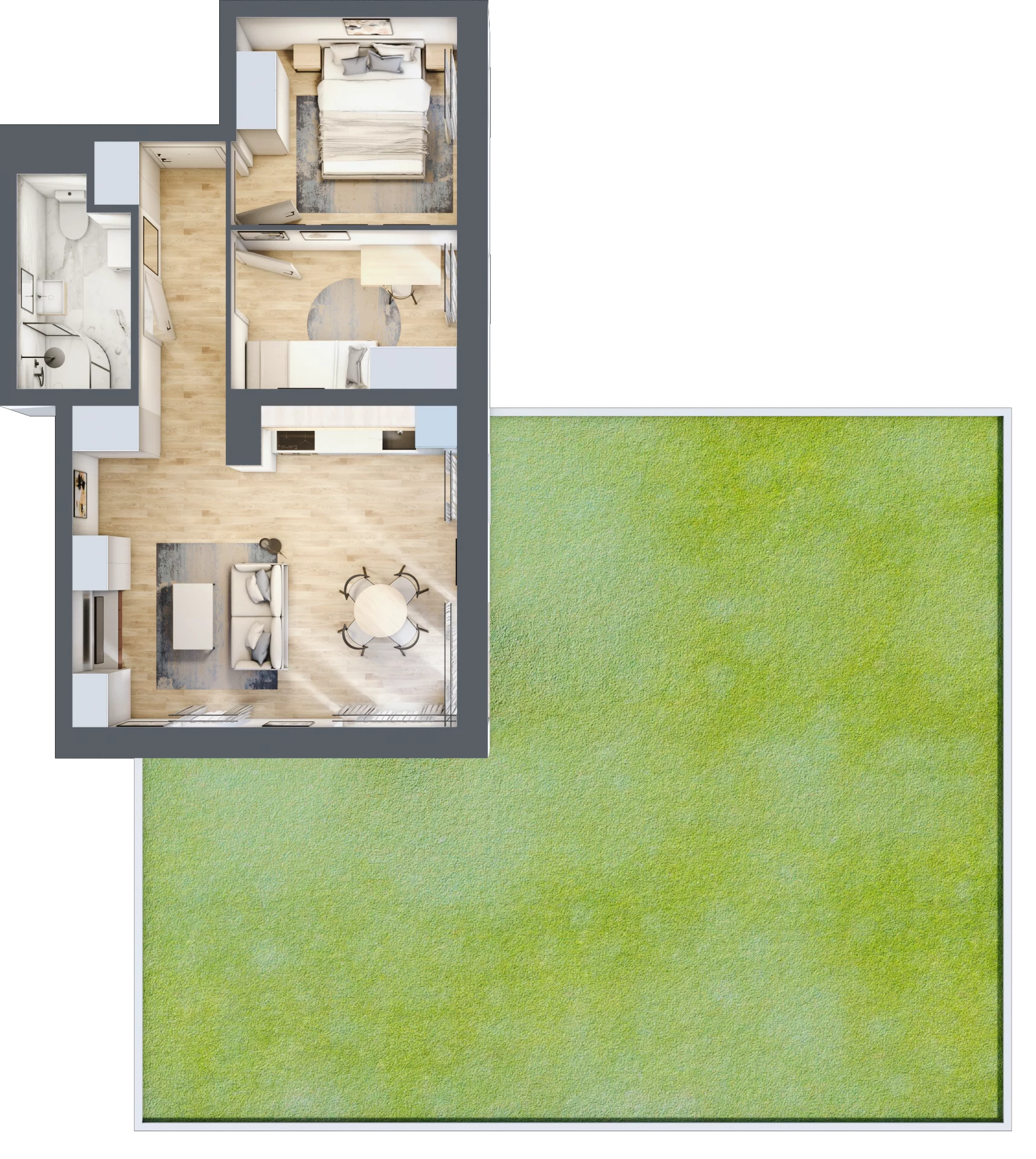 3 pokoje, mieszkanie 51,60 m², parter, oferta nr 2/5, Osiedle Kościuszki - Osiedle Premium, Brzeg, ul. Kościuszki