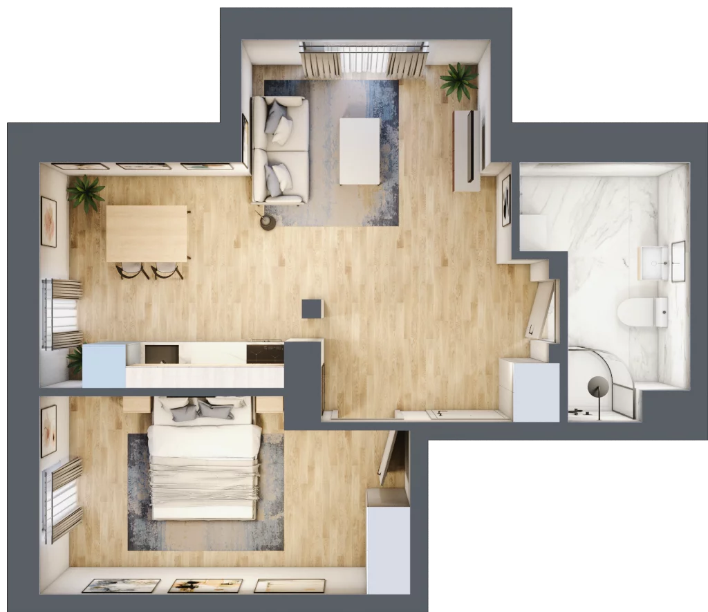 2 pokoje, mieszkanie 42,51 m², piętro 3, oferta nr 2/19, Osiedle Kościuszki - Osiedle Premium, Brzeg, ul. Kościuszki