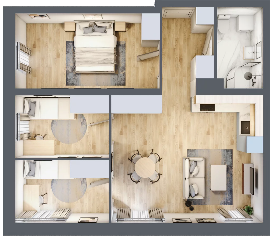 3 pokoje, mieszkanie 65,52 m², piętro 2, oferta nr 2/14, Osiedle Kościuszki - Osiedle Premium, Brzeg, ul. Kościuszki