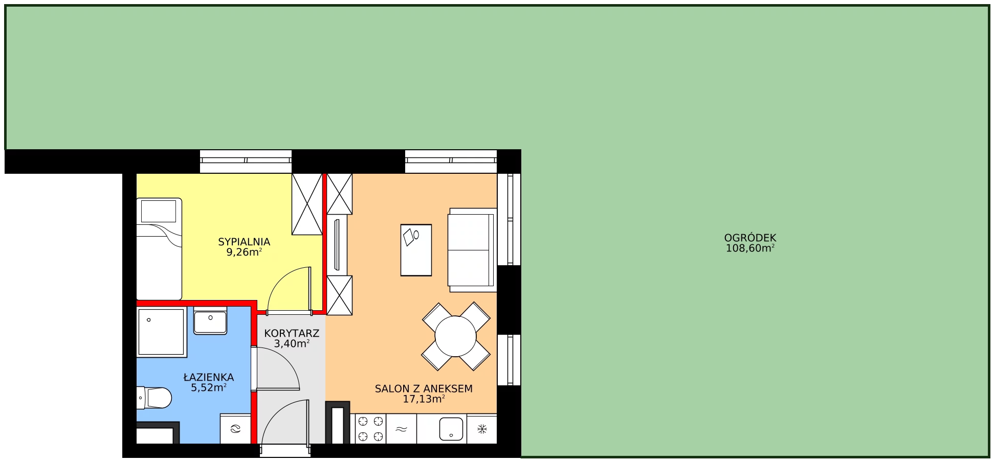 Zalety mieszkania 35.31 m², 2/6