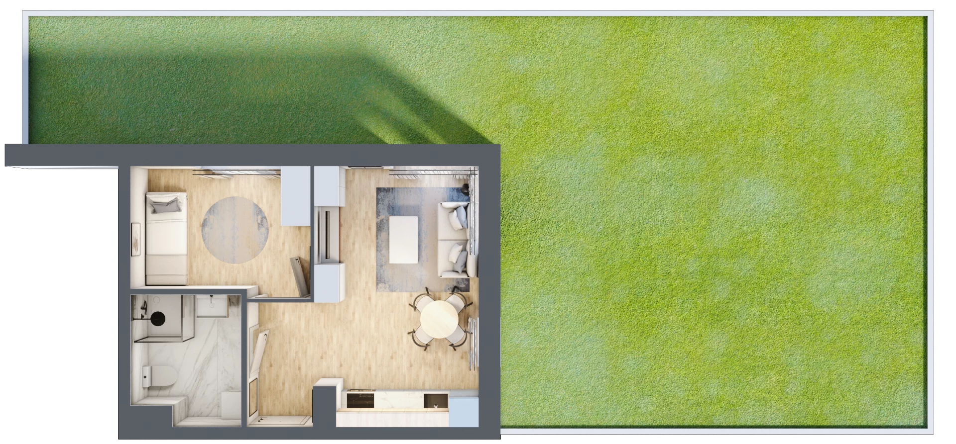 2 pokoje, mieszkanie 35,31 m², parter, oferta nr 2/6, Osiedle Kościuszki - Osiedle Premium, Brzeg, ul. Kościuszki