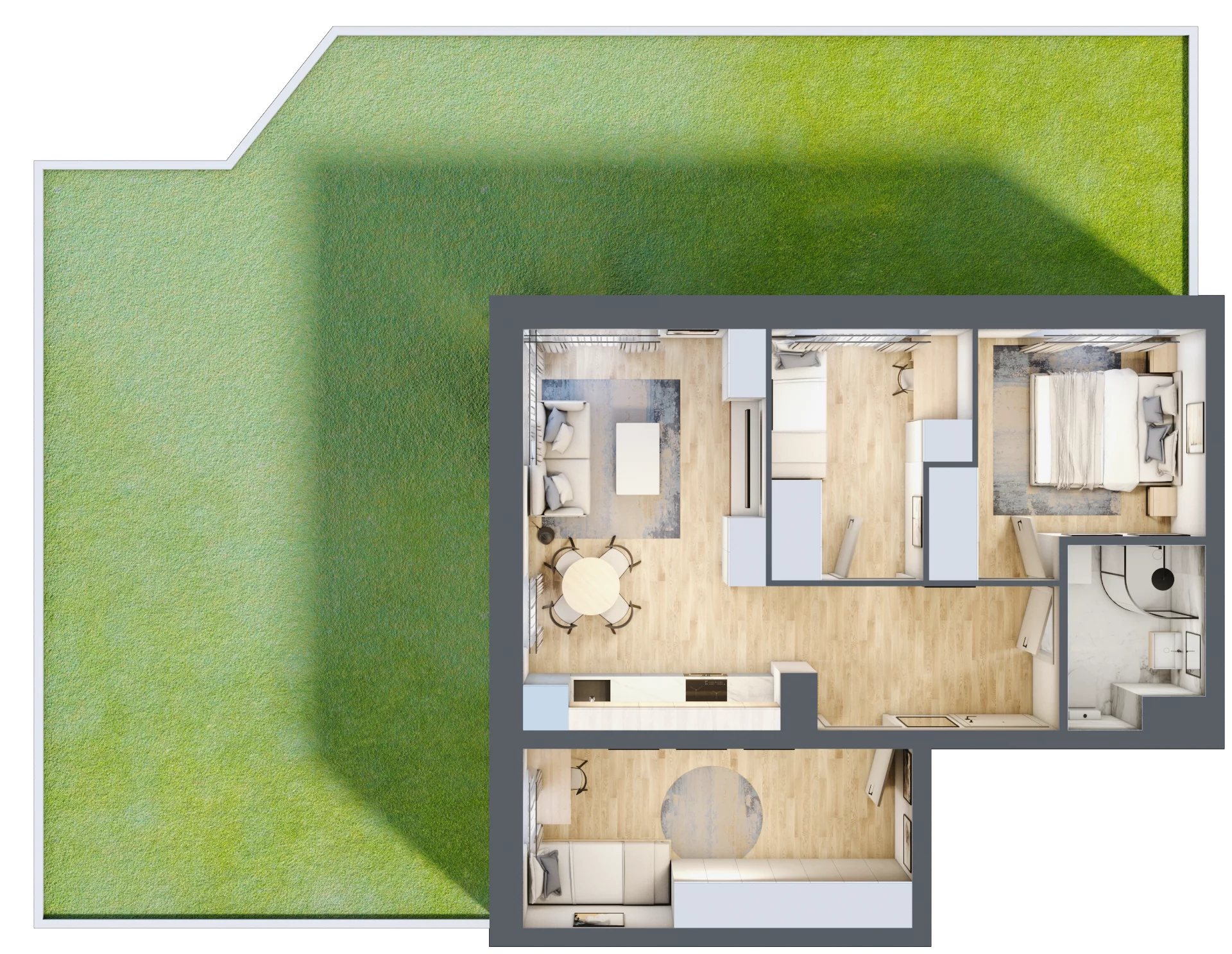 4 pokoje, mieszkanie 57,20 m², parter, oferta nr 2/1, Osiedle Kościuszki - Osiedle Premium, Brzeg, ul. Kościuszki