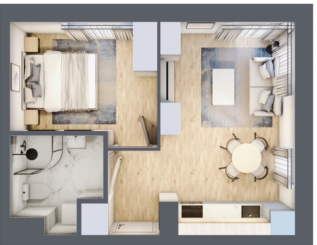 2 pokoje, mieszkanie 35,21 m², piętro 1, oferta nr 2/12, Osiedle Kościuszki - Osiedle Premium, Brzeg, ul. Kościuszki