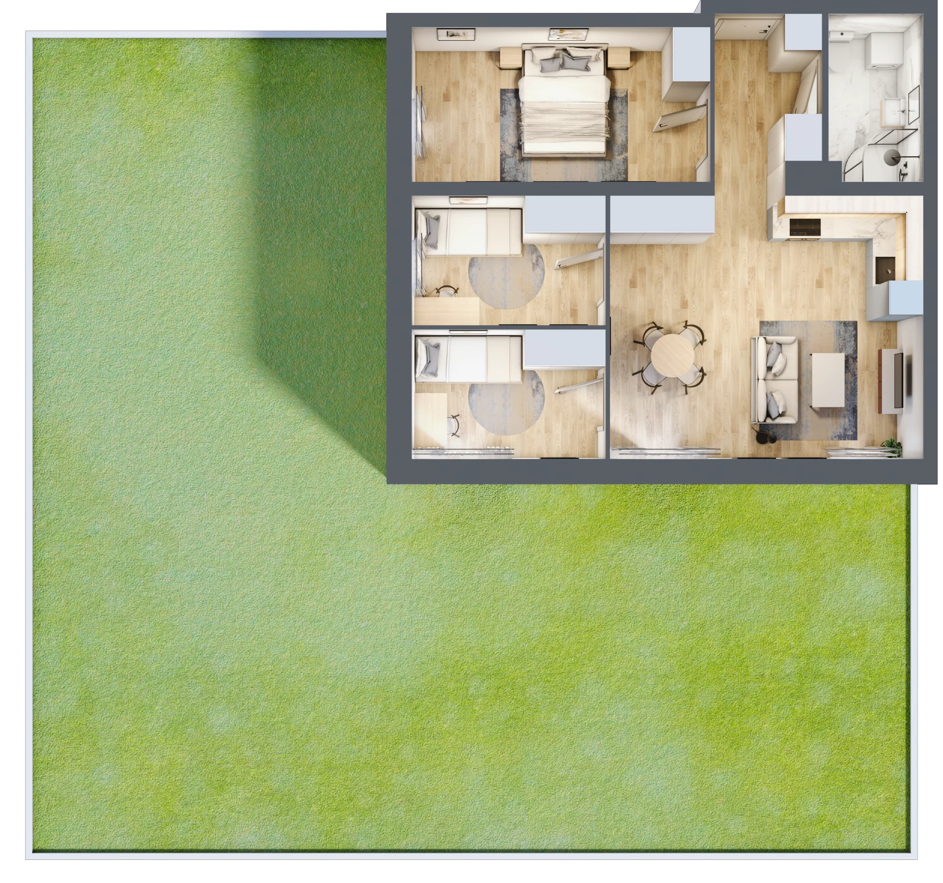3 pokoje, mieszkanie 65,52 m², parter, oferta nr 2/2, Osiedle Kościuszki - Osiedle Premium, Brzeg, ul. Kościuszki