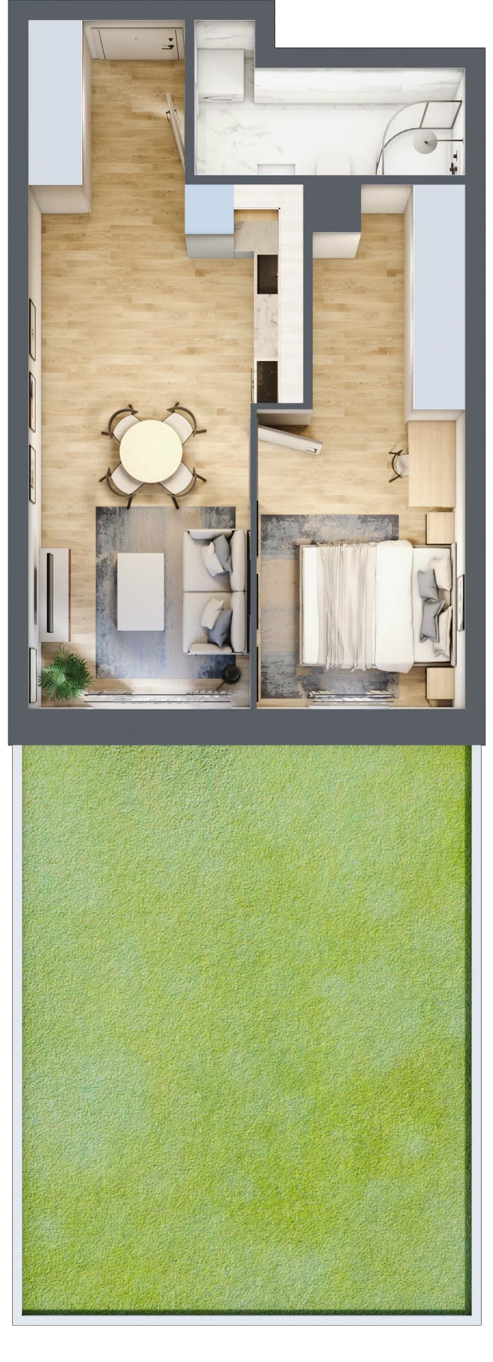 2 pokoje, mieszkanie 41,52 m², parter, oferta nr 2/3, Osiedle Kościuszki - Osiedle Premium, Brzeg, ul. Kościuszki