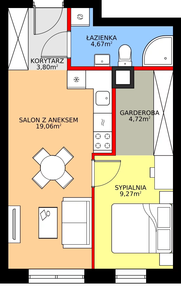 Zalety mieszkania 41.52 m², 2/9