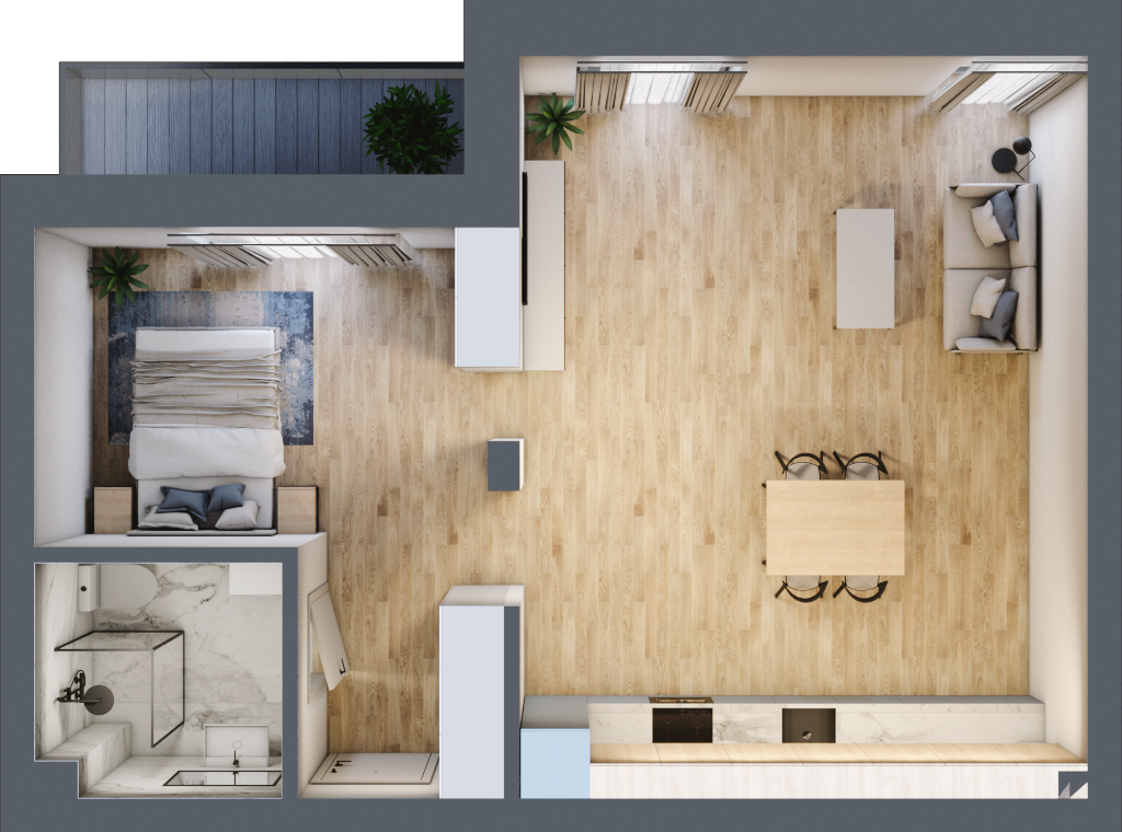 Apartament 53,02 m², piętro 3, oferta nr 3_5, New Iron, Łódź, Śródmieście, ul. Andrzeja Struga 22