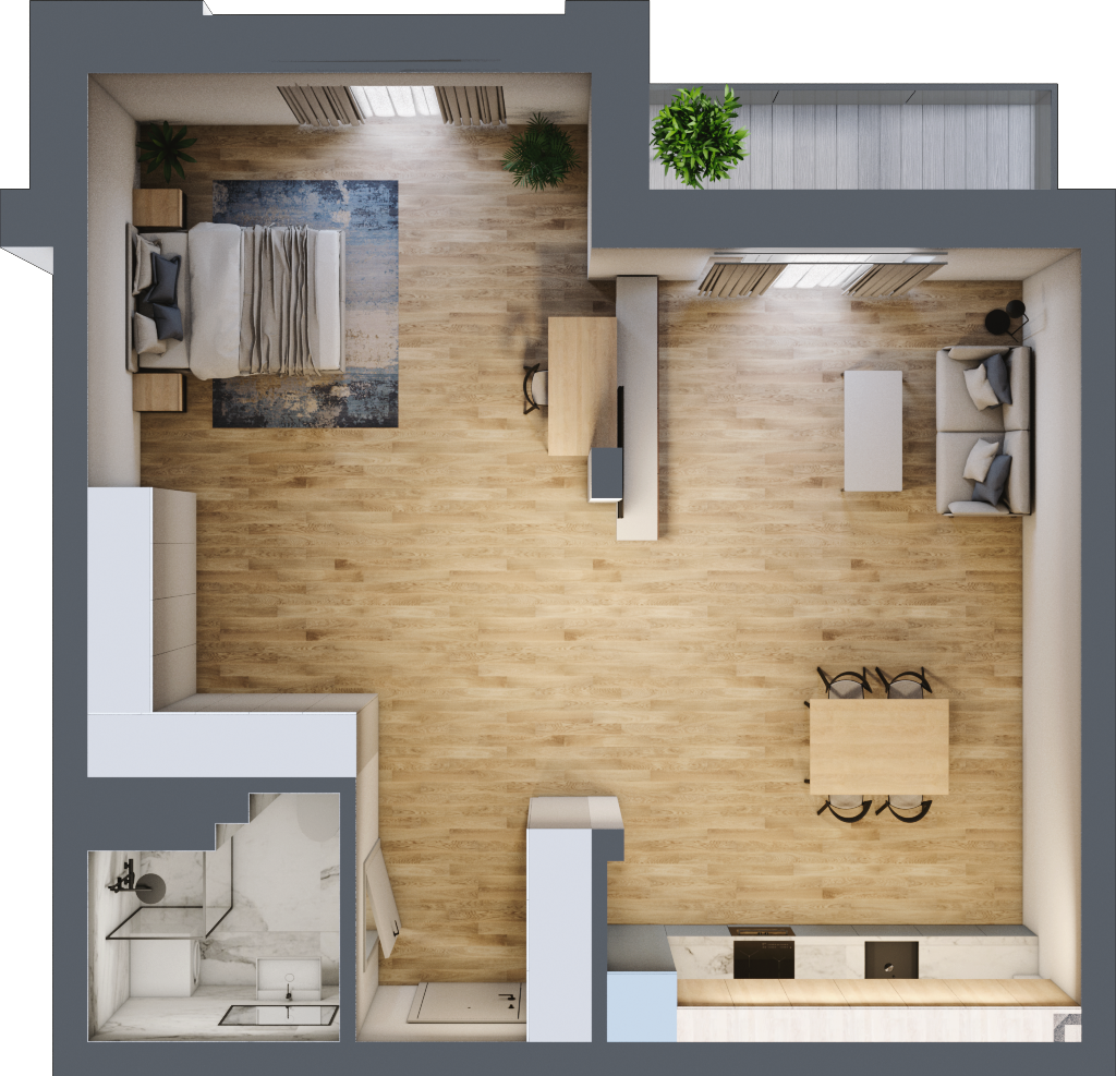 Apartament 64,47 m², piętro 1, oferta nr 1_8, New Iron, Łódź, Śródmieście, ul. Andrzeja Struga 22