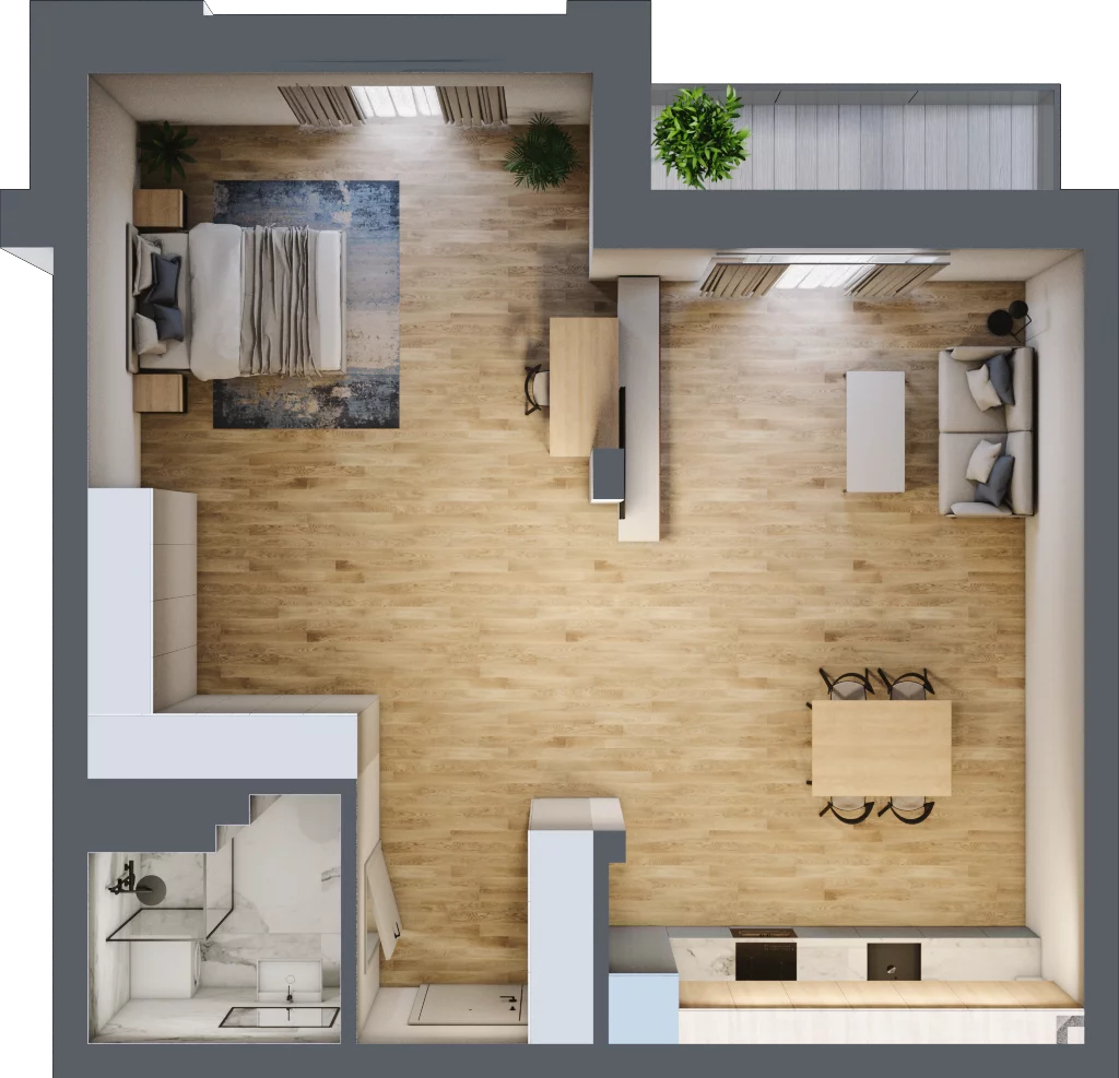 1 pokój, apartament 64,47 m², piętro 1, oferta nr 1_8, New Iron, Łódź, Śródmieście, ul. Andrzeja Struga 22
